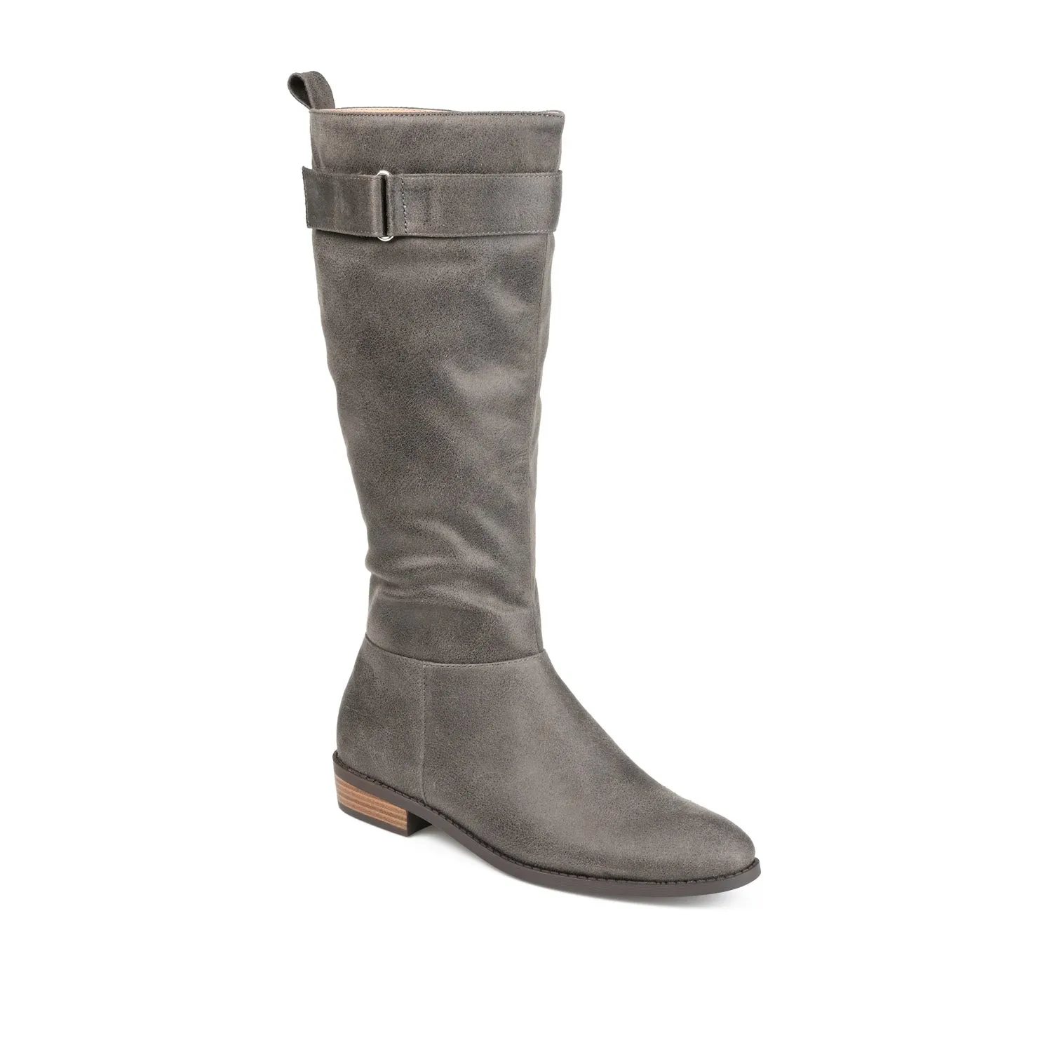 LELANNI KNEE-HIGH BOOTS IN FAUX LEATHER leather grain