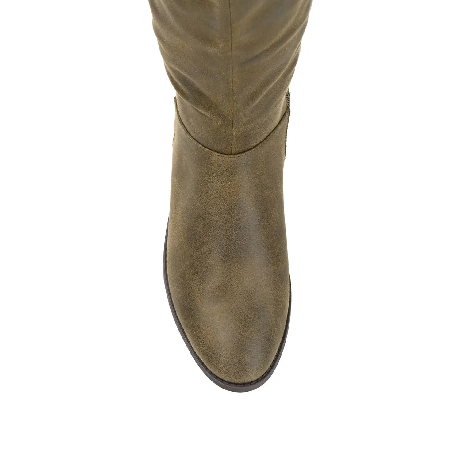 LELANNI KNEE-HIGH BOOTS IN FAUX LEATHER leather grain