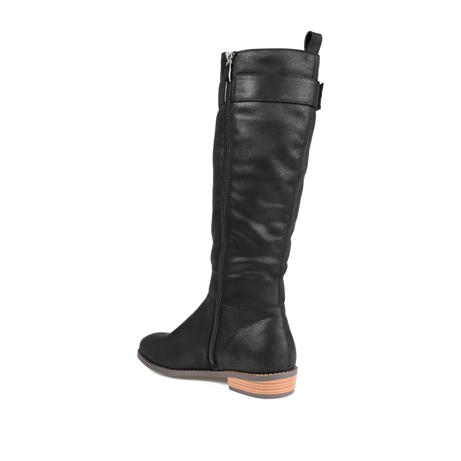 LELANNI KNEE-HIGH BOOTS IN FAUX LEATHER leather grain