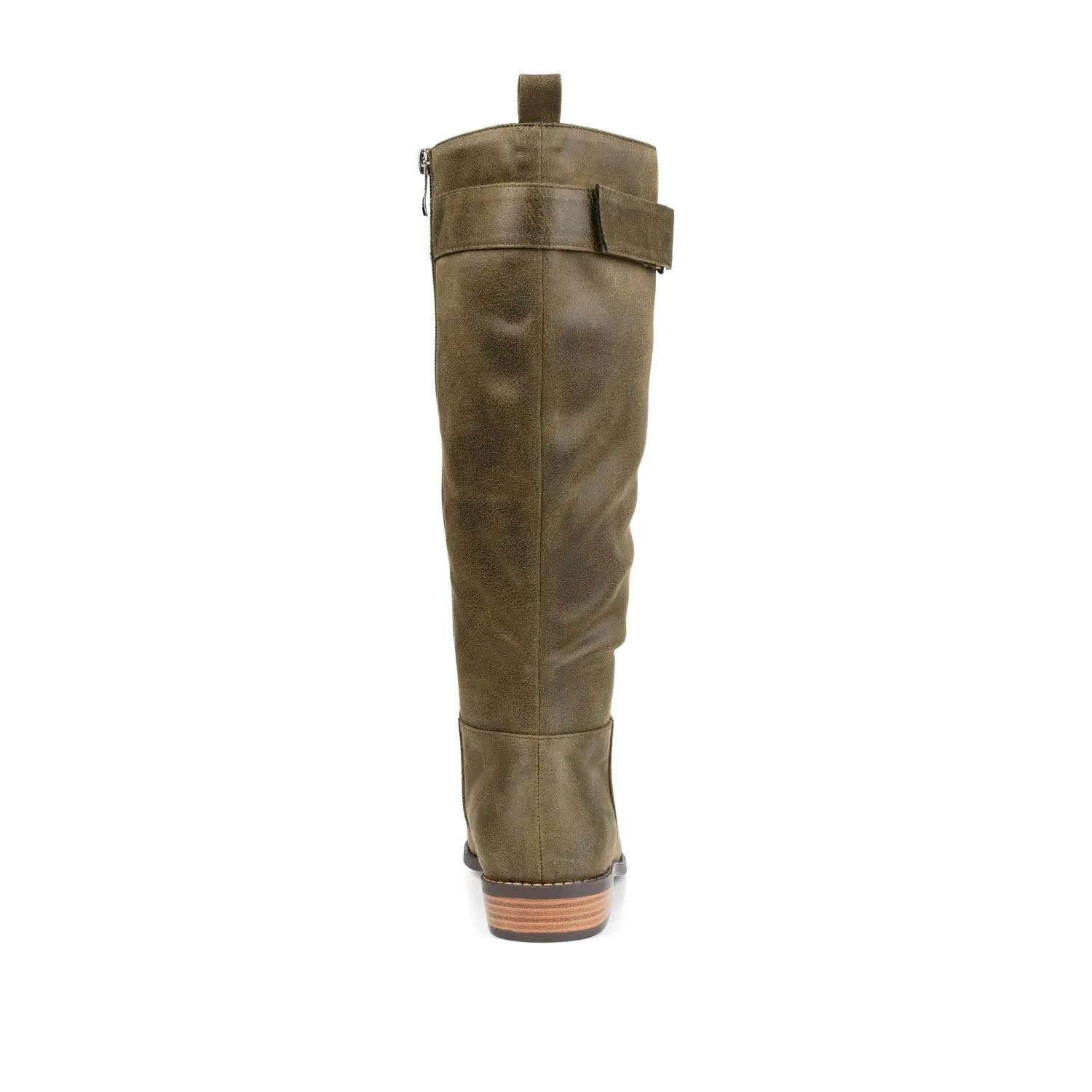 LELANNI KNEE-HIGH BOOTS IN FAUX LEATHER leather grain