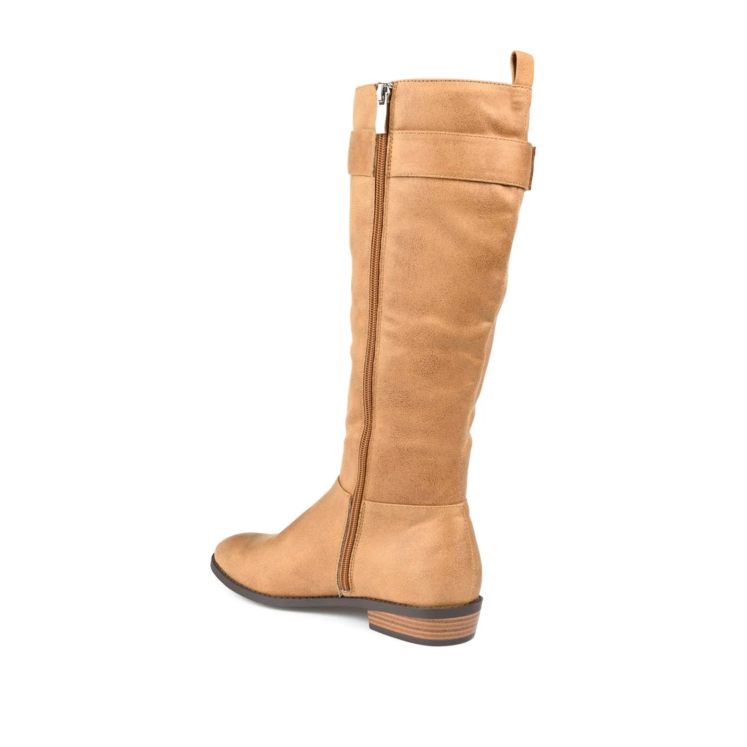 LELANNI KNEE-HIGH BOOTS IN FAUX LEATHER leather grain