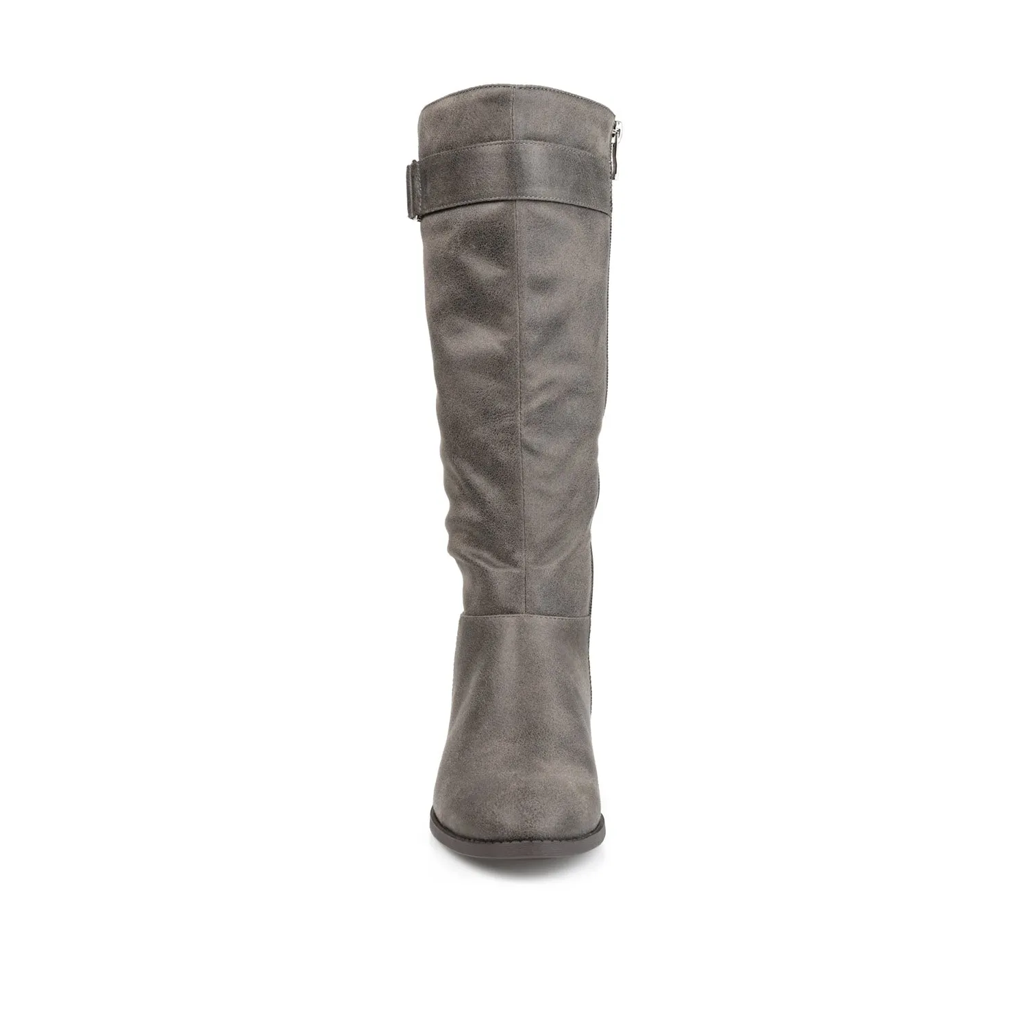 LELANNI KNEE-HIGH BOOTS IN FAUX LEATHER leather grain