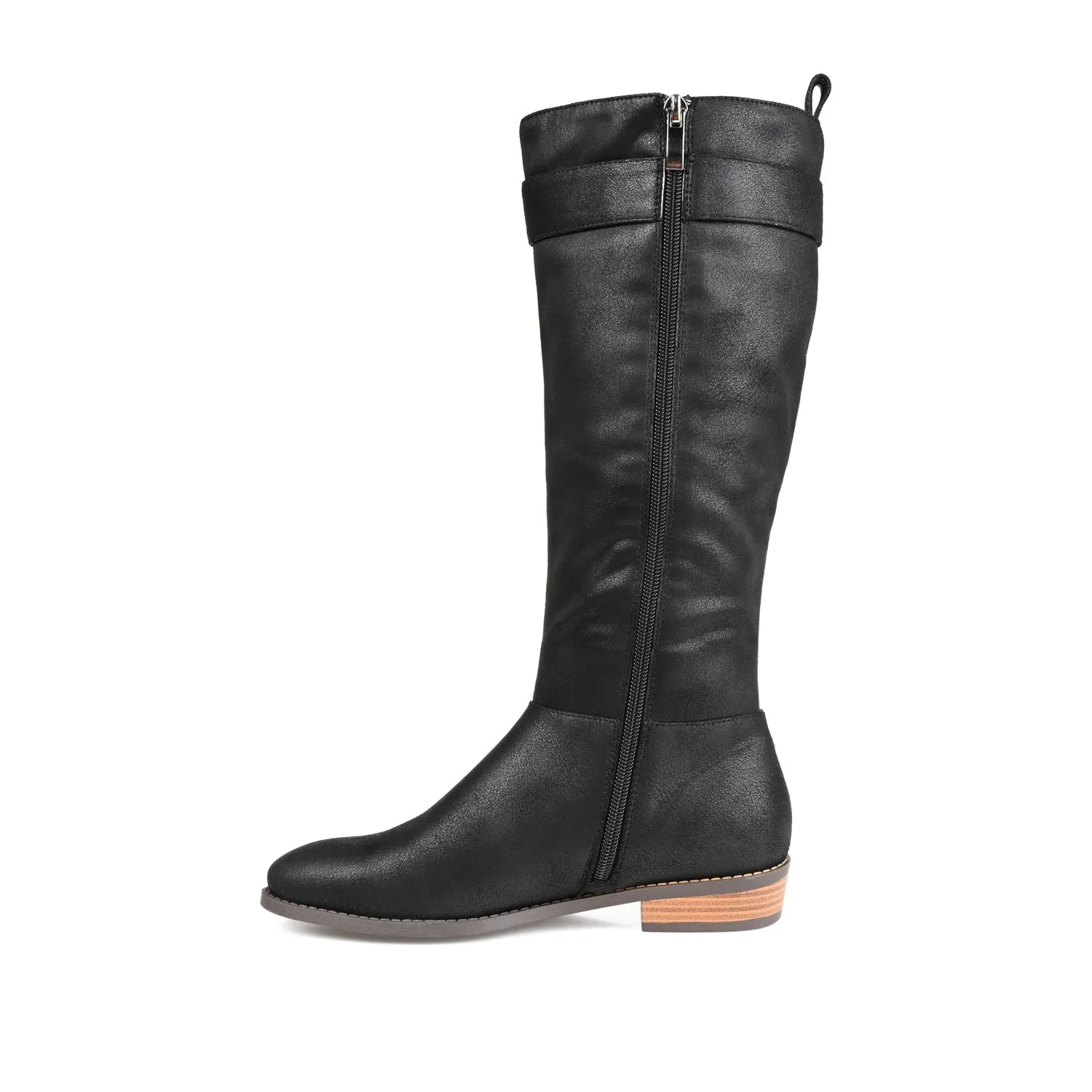 LELANNI KNEE-HIGH BOOTS IN FAUX LEATHER leather grain