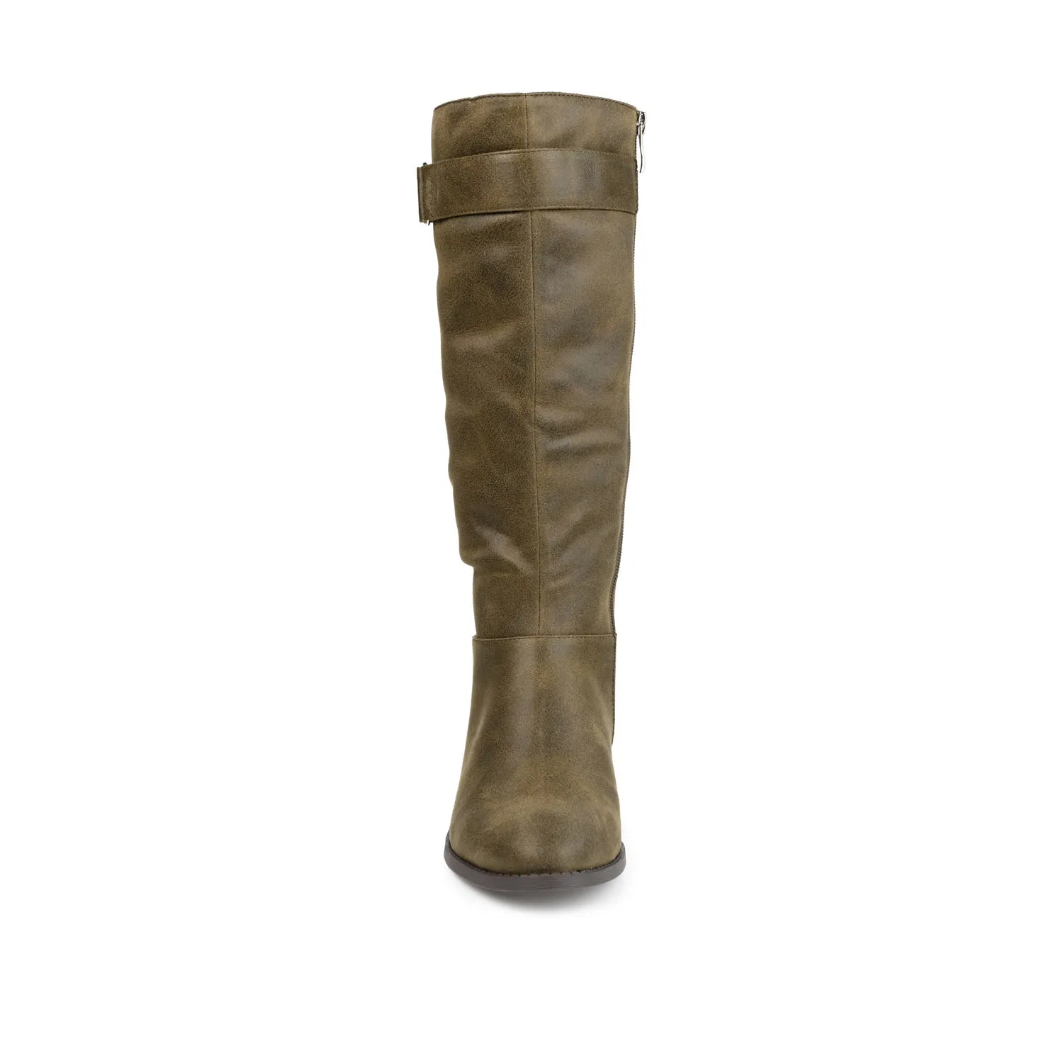 LELANNI KNEE-HIGH BOOTS IN FAUX LEATHER leather grain