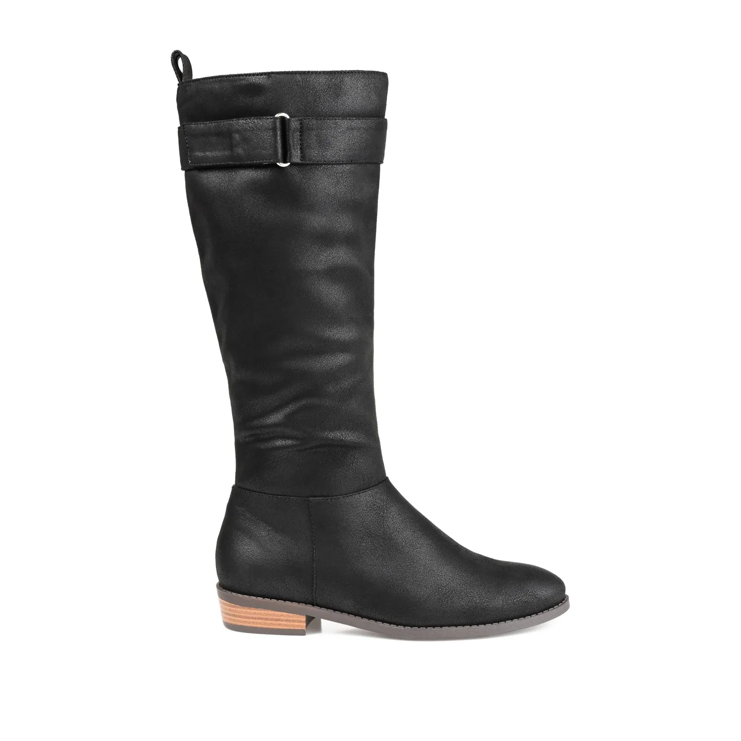 LELANNI KNEE-HIGH BOOTS IN FAUX LEATHER leather grain