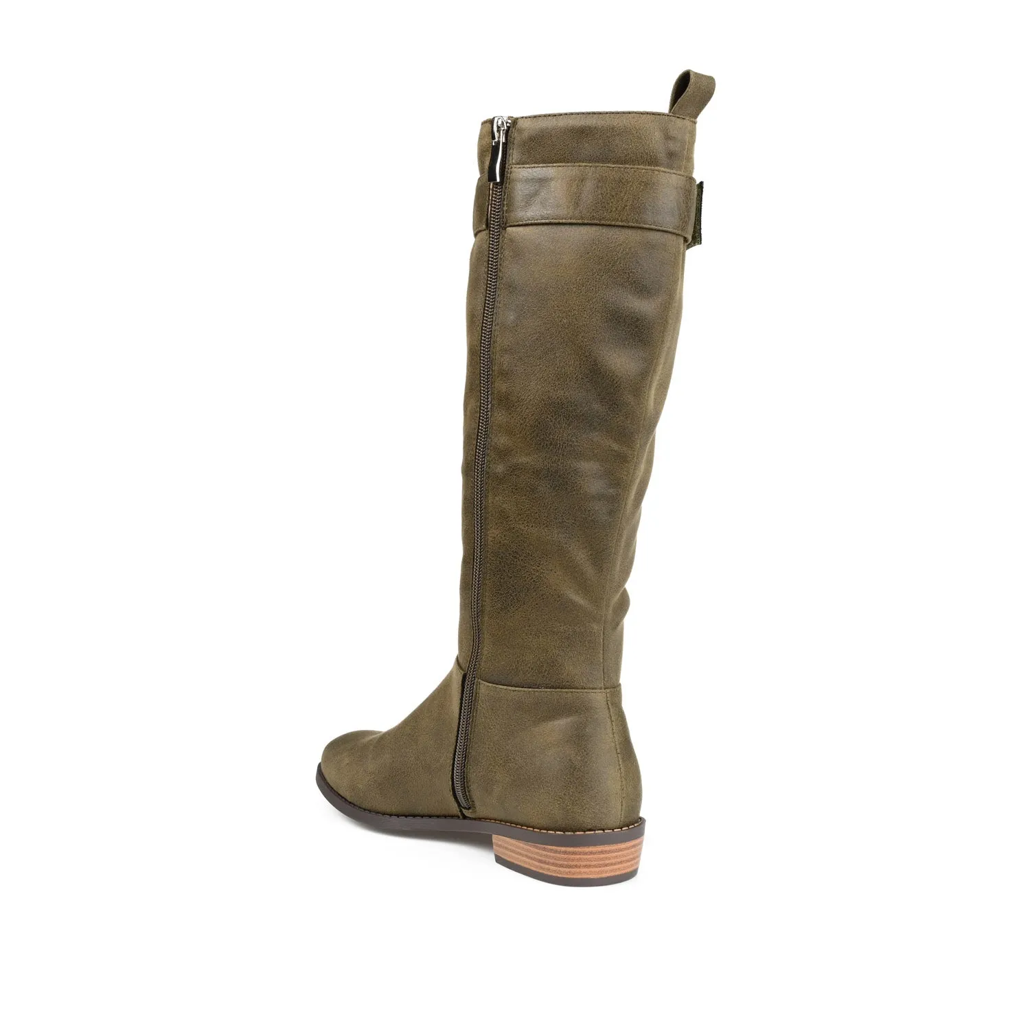 LELANNI KNEE-HIGH BOOTS IN FAUX LEATHER leather grain