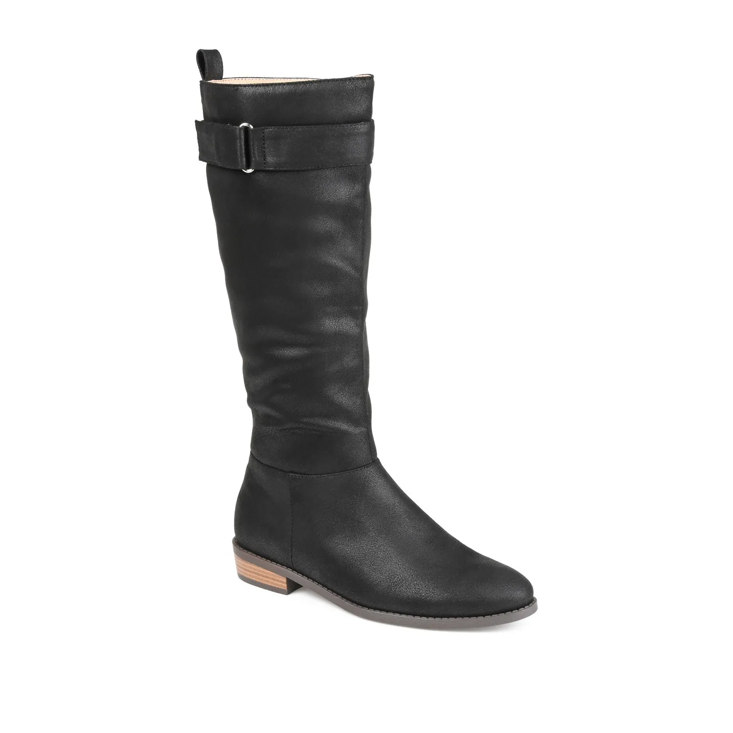 LELANNI KNEE-HIGH BOOTS IN FAUX LEATHER leather grain