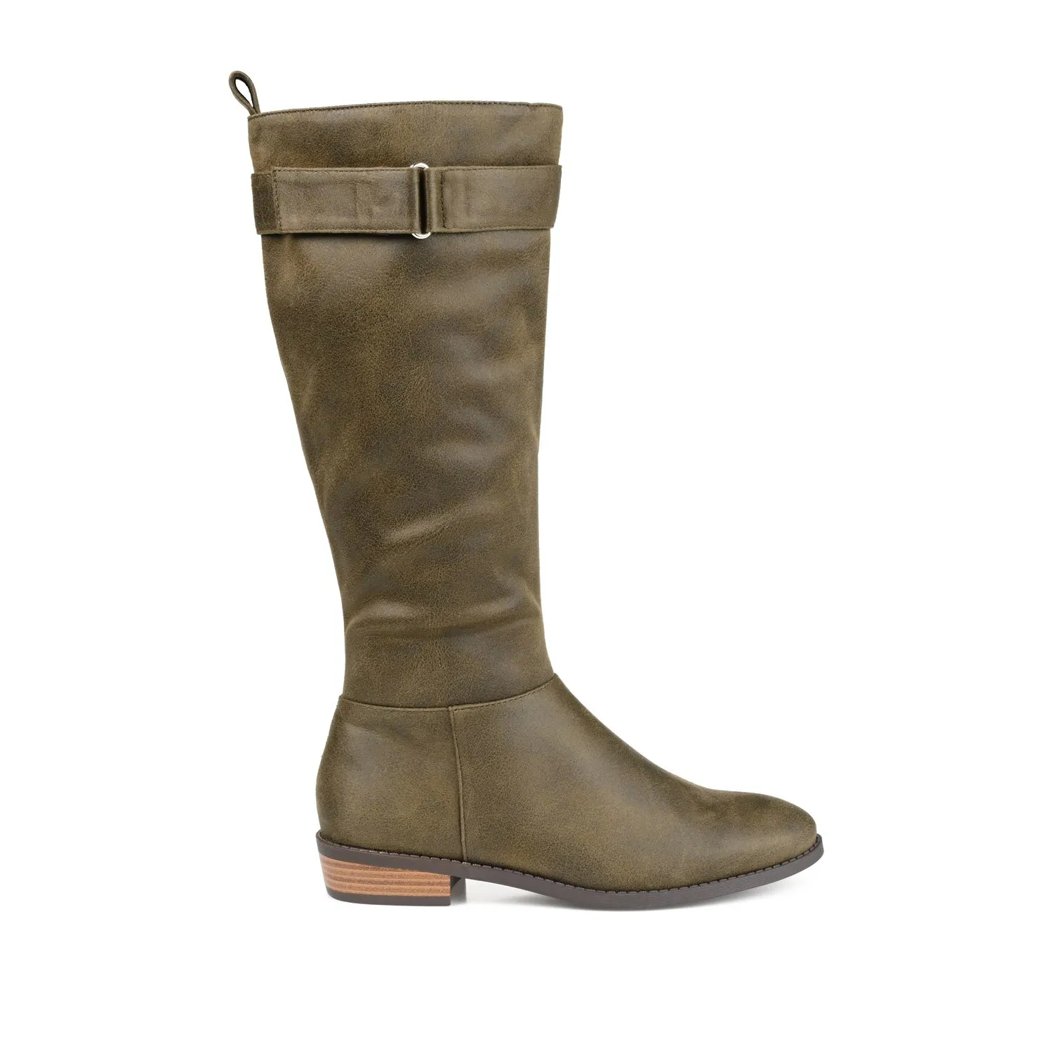 LELANNI KNEE-HIGH BOOTS IN FAUX LEATHER leather grain