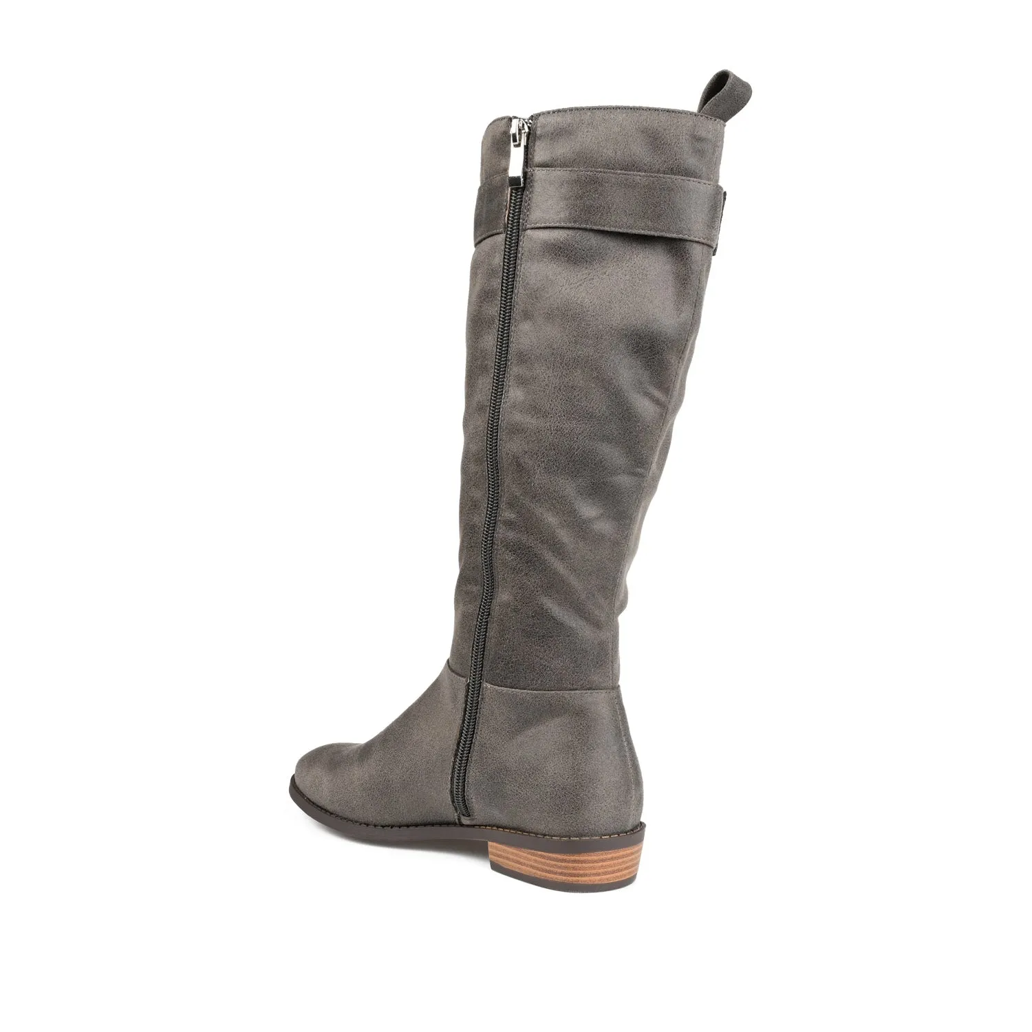 LELANNI KNEE-HIGH BOOTS IN FAUX LEATHER leather grain