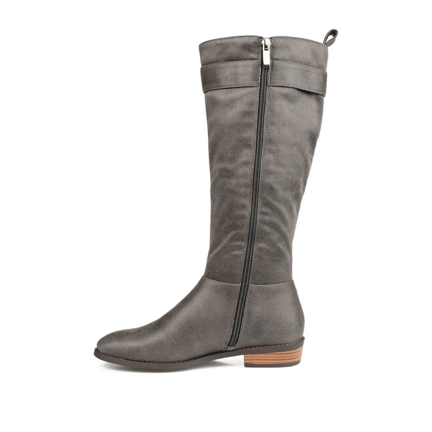LELANNI KNEE-HIGH BOOTS IN FAUX LEATHER leather grain