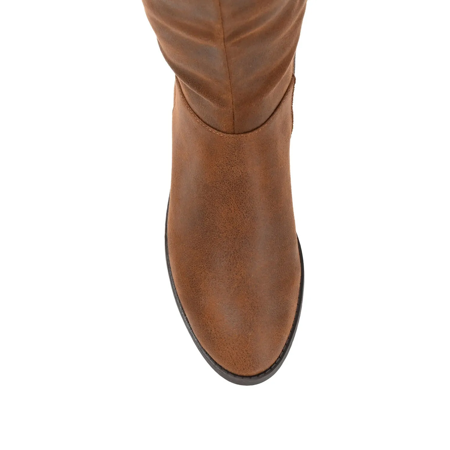 LELANNI KNEE-HIGH BOOTS IN FAUX LEATHER leather grain