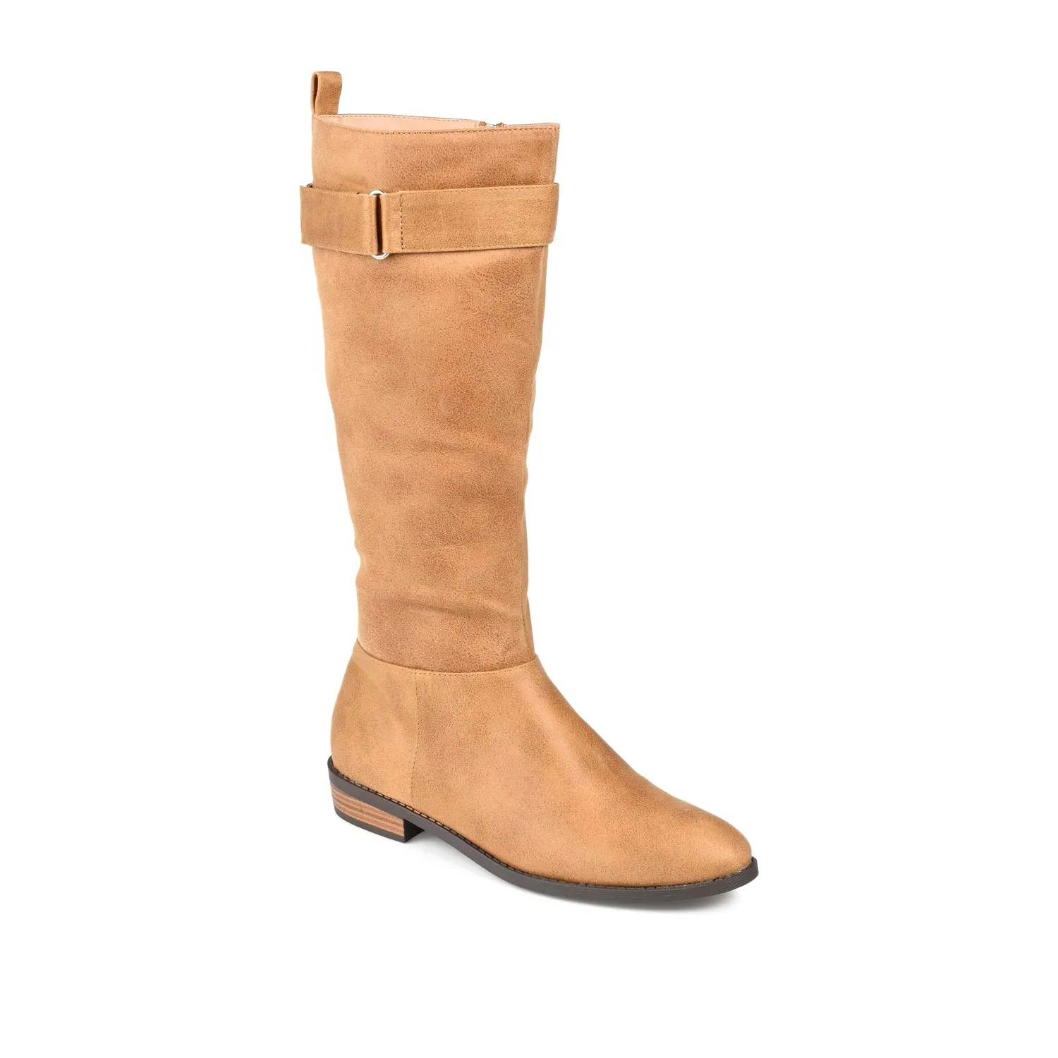 LELANNI KNEE-HIGH BOOTS IN FAUX LEATHER leather grain