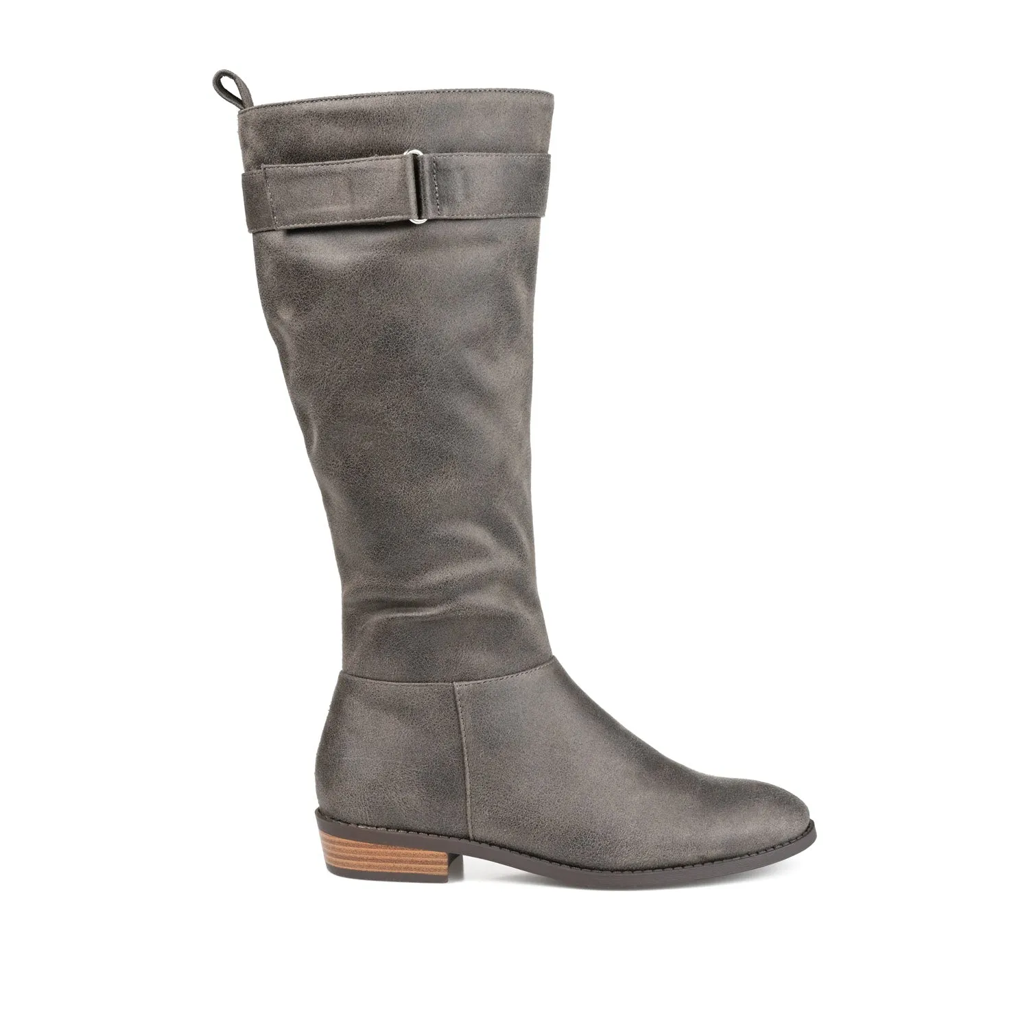 LELANNI KNEE-HIGH BOOTS IN FAUX LEATHER leather grain