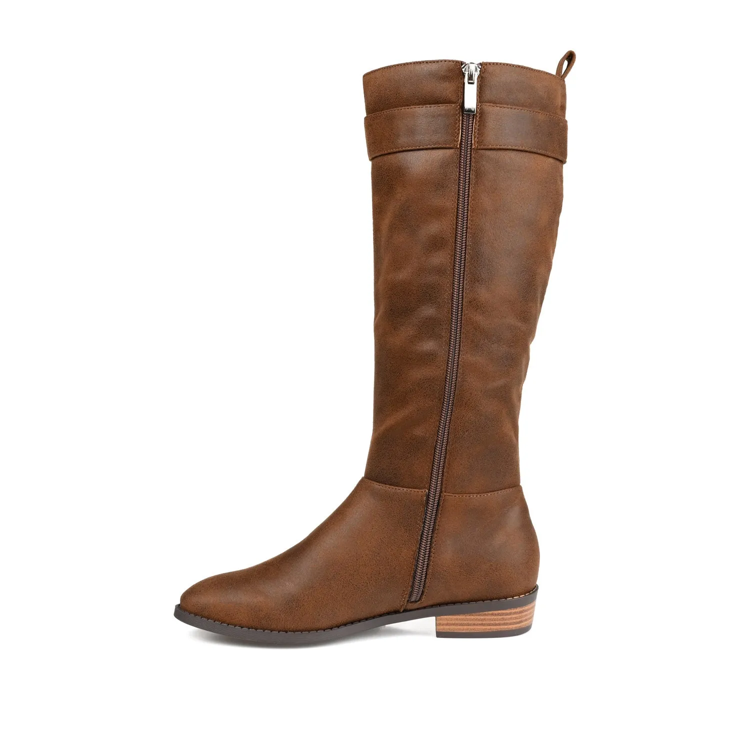 LELANNI KNEE-HIGH BOOTS IN FAUX LEATHER leather grain