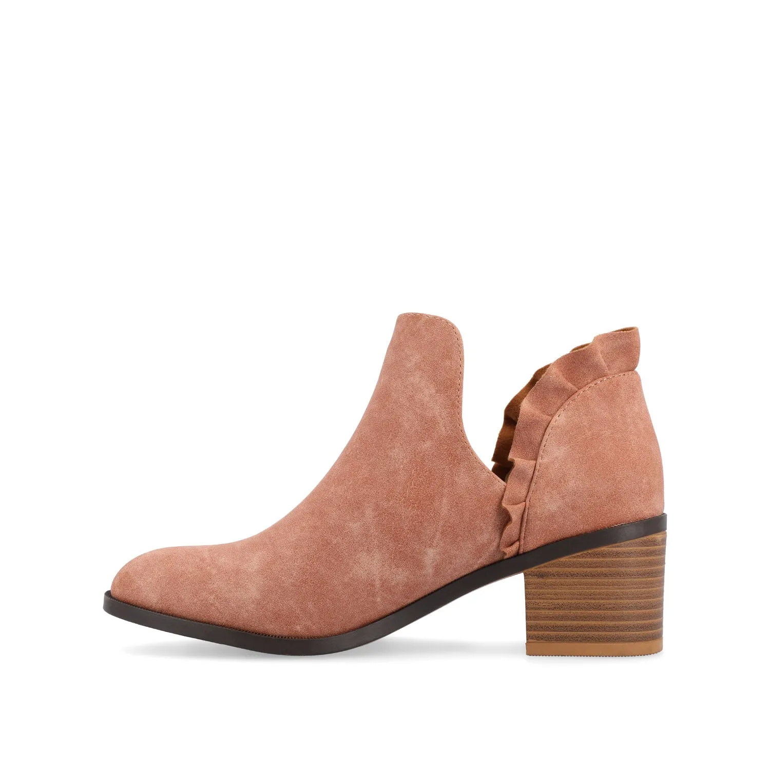 LENNIE BLOCK HEELED BOOTIES IN FAUX LEATHER wind block
