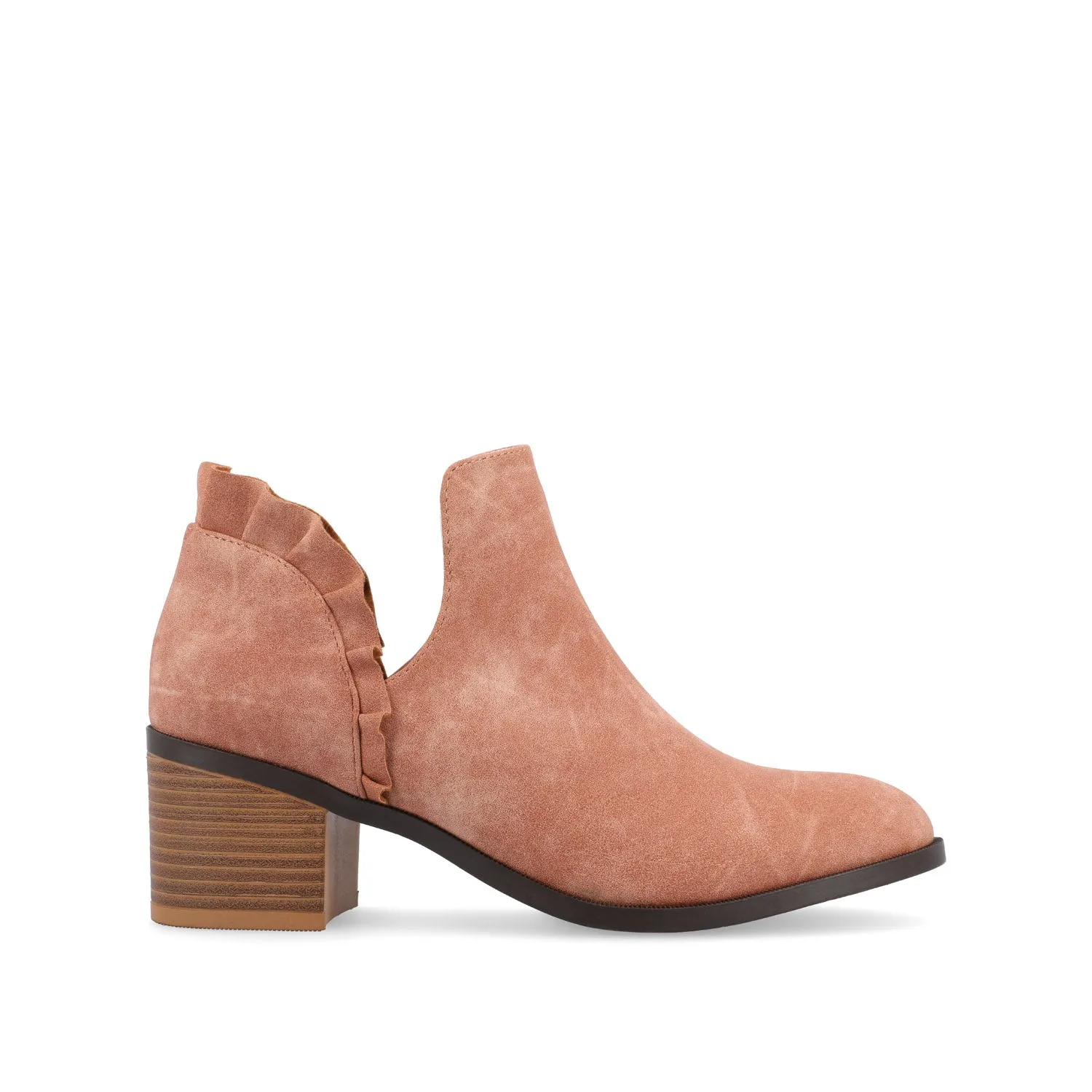LENNIE BLOCK HEELED BOOTIES IN FAUX LEATHER wind block