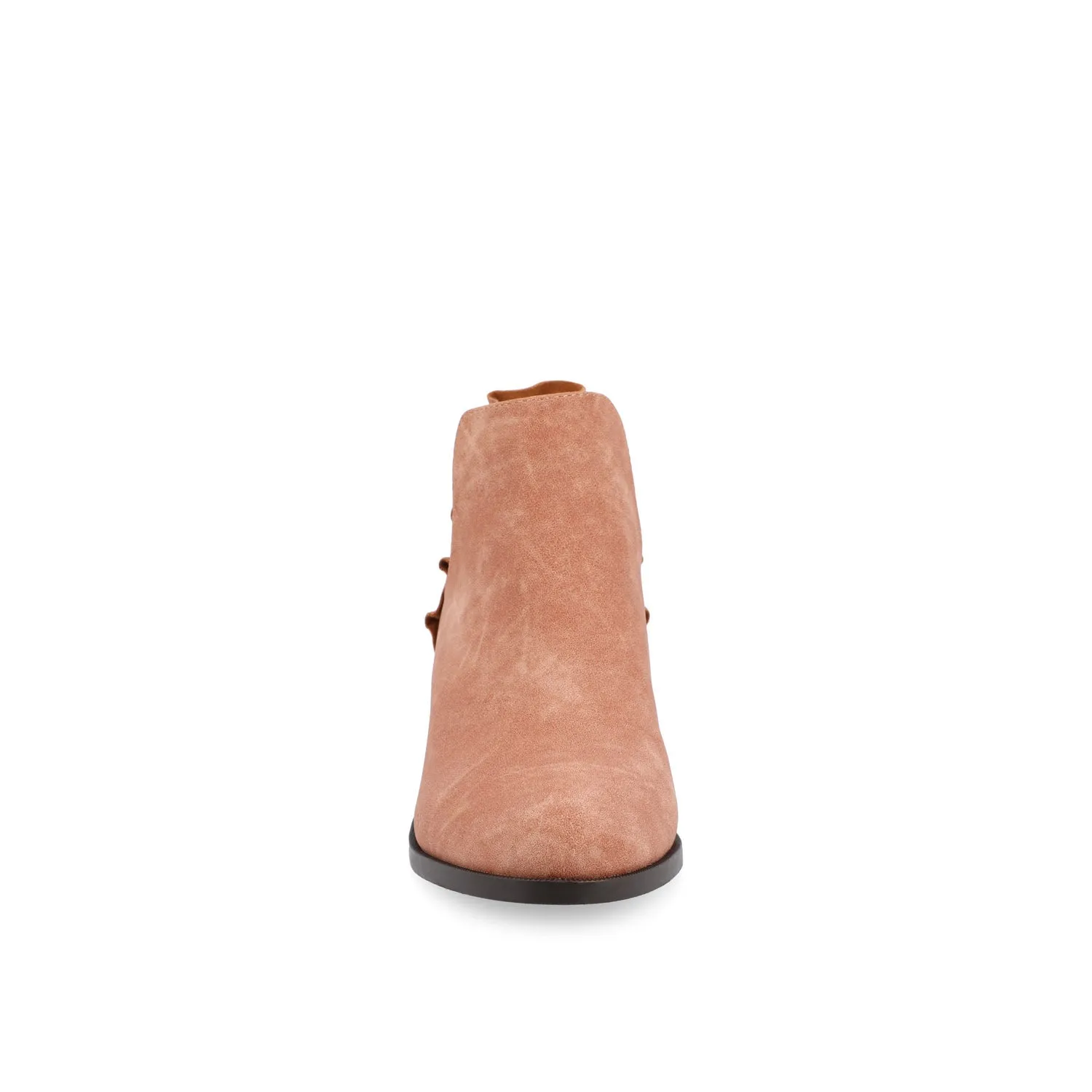 LENNIE BLOCK HEELED BOOTIES IN FAUX LEATHER wind block