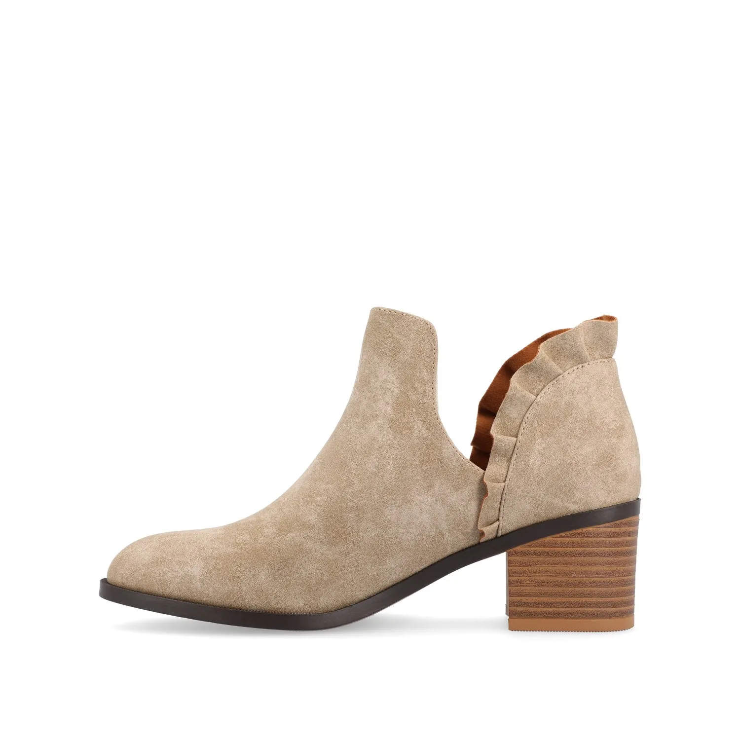 LENNIE BLOCK HEELED BOOTIES IN FAUX LEATHER wind block