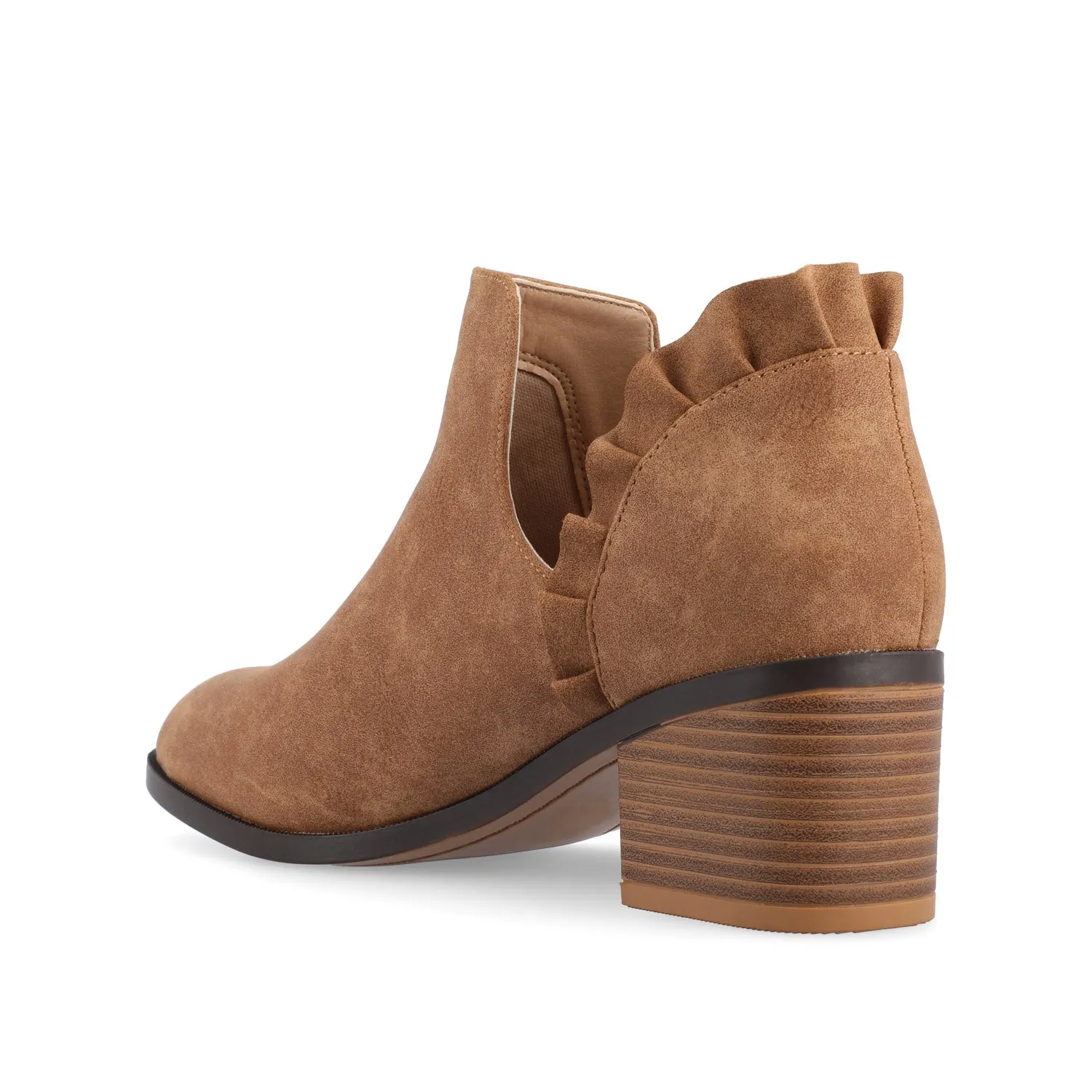LENNIE BLOCK HEELED BOOTIES IN FAUX LEATHER wind block
