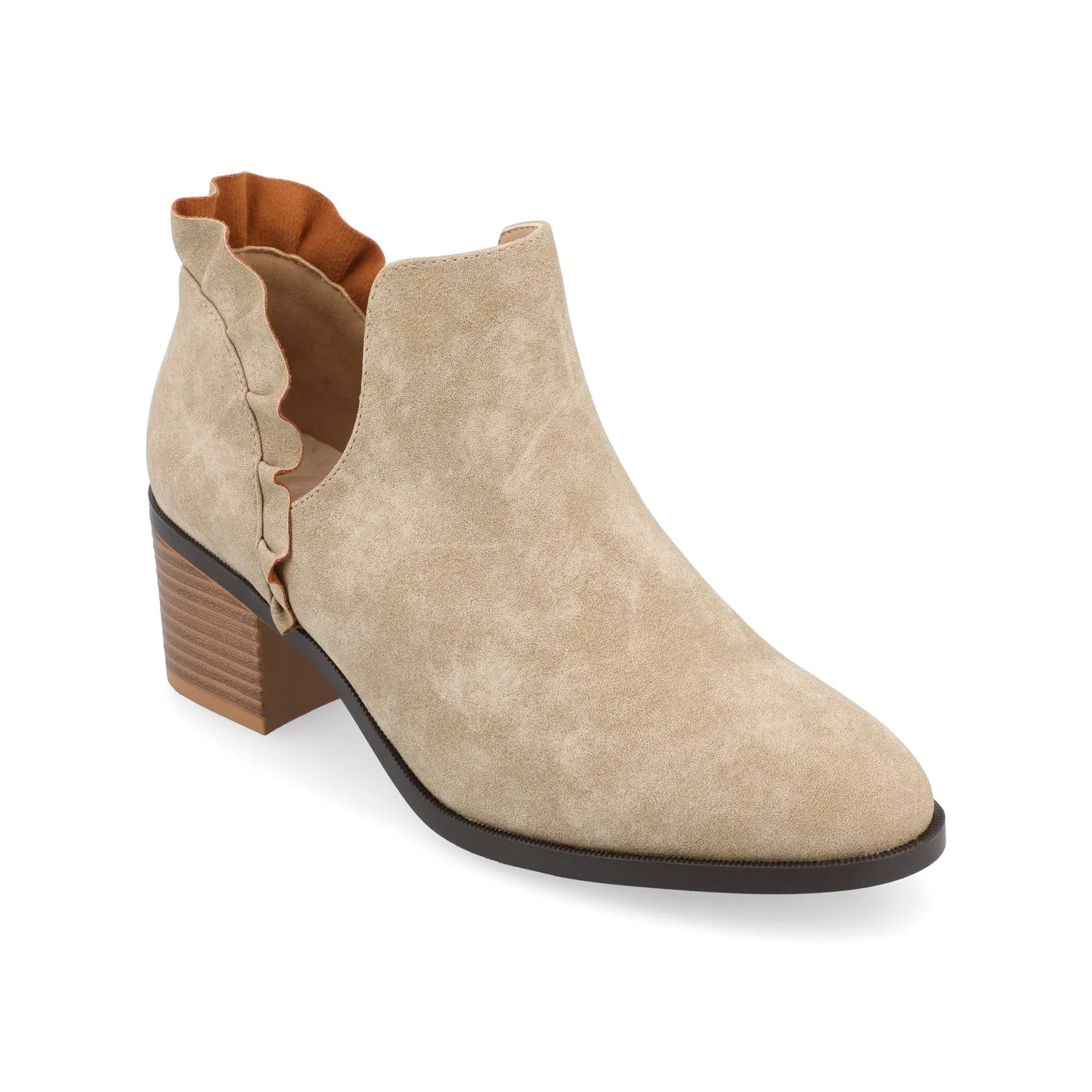 LENNIE BLOCK HEELED BOOTIES IN FAUX LEATHER wind block