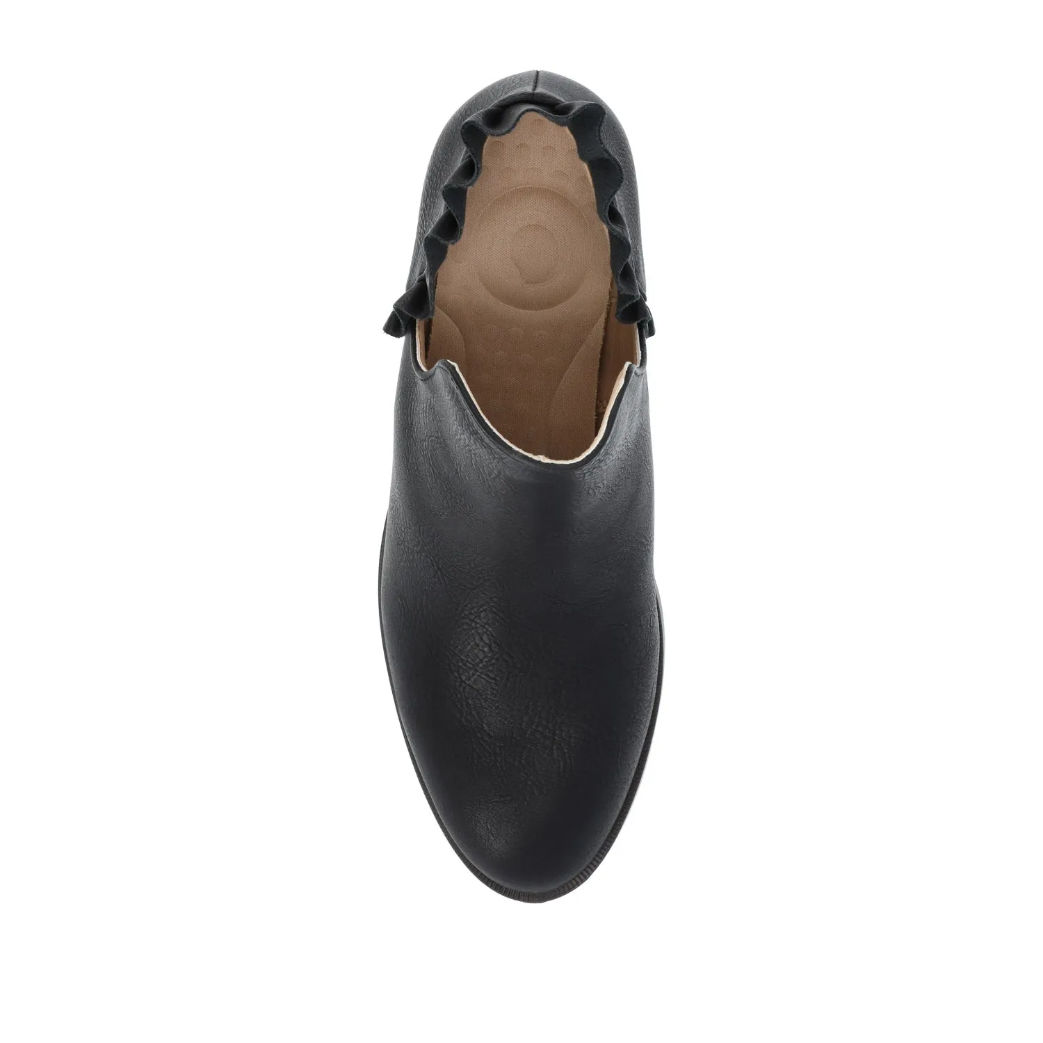 LENNIE BLOCK HEELED BOOTIES IN FAUX LEATHER wind block