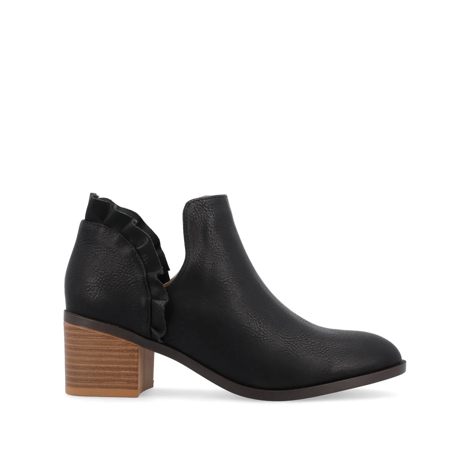 LENNIE BLOCK HEELED BOOTIES IN FAUX LEATHER wind block