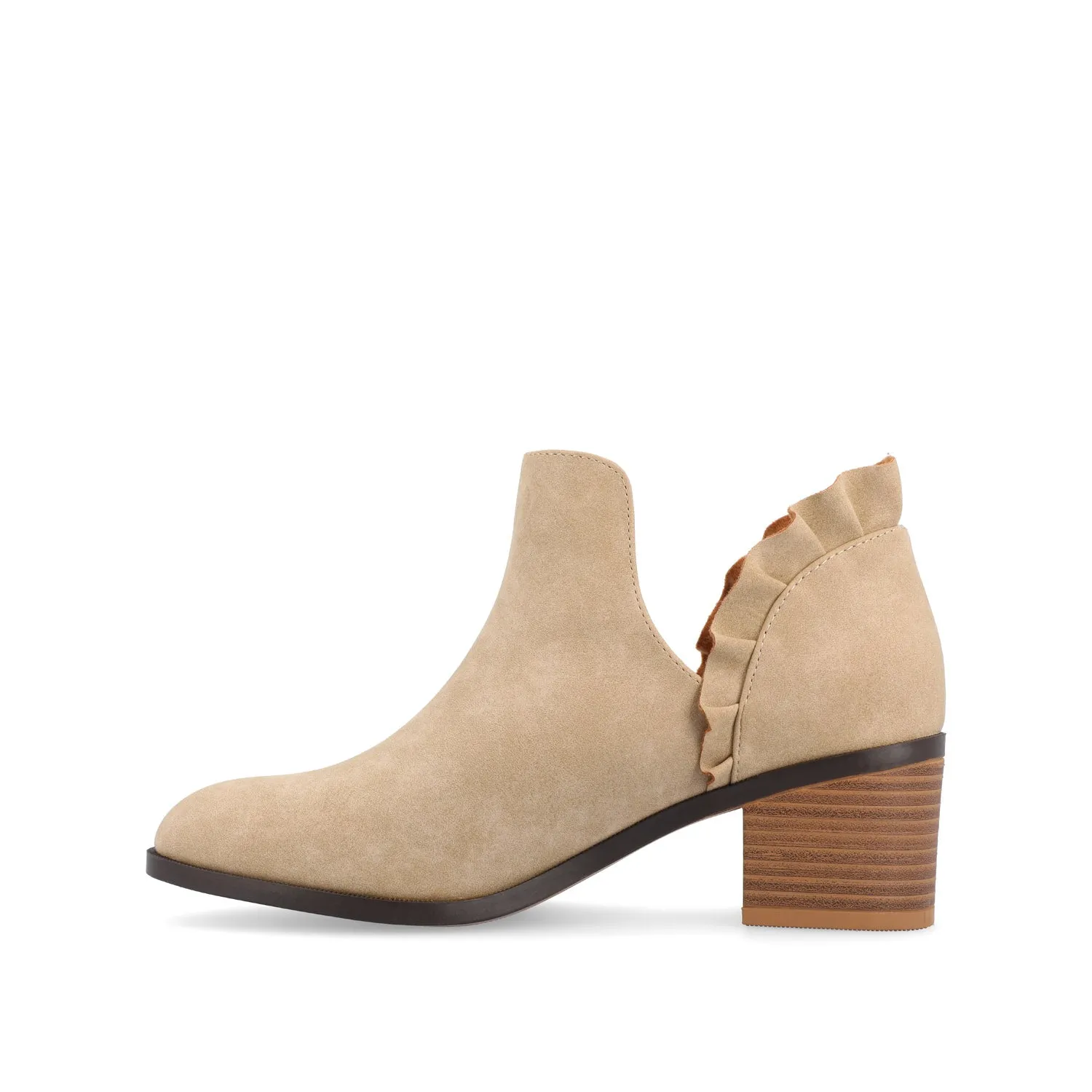 LENNIE BLOCK HEELED BOOTIES IN FAUX LEATHER wind block