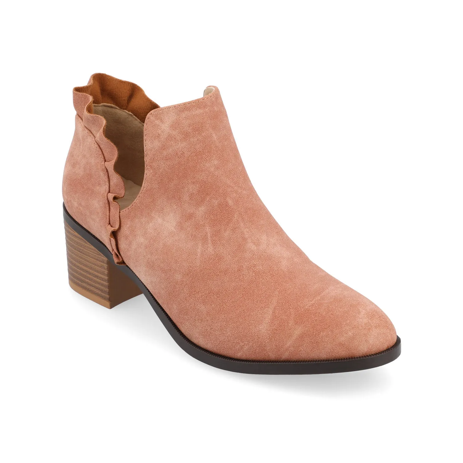 LENNIE BLOCK HEELED BOOTIES IN FAUX LEATHER wind block