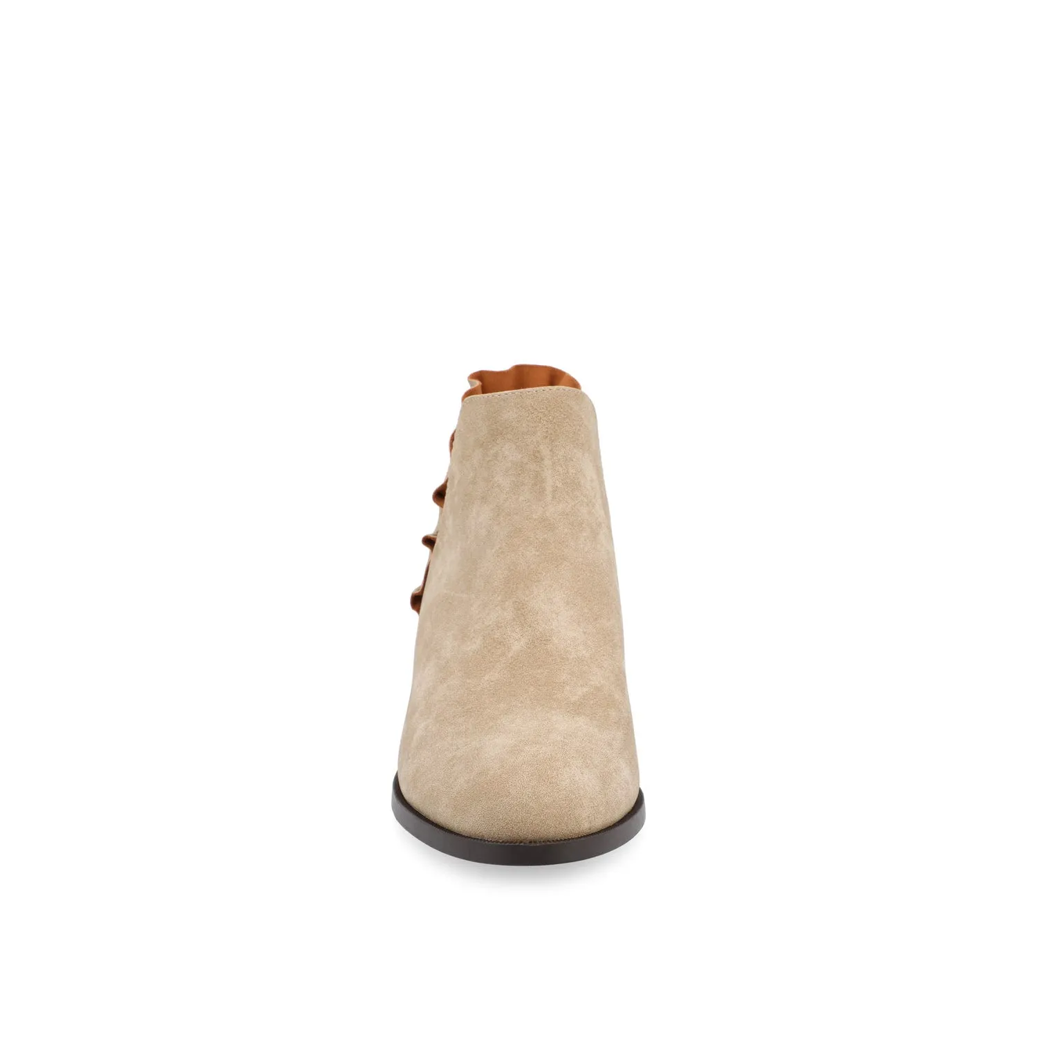 LENNIE BLOCK HEELED BOOTIES IN FAUX LEATHER wind block