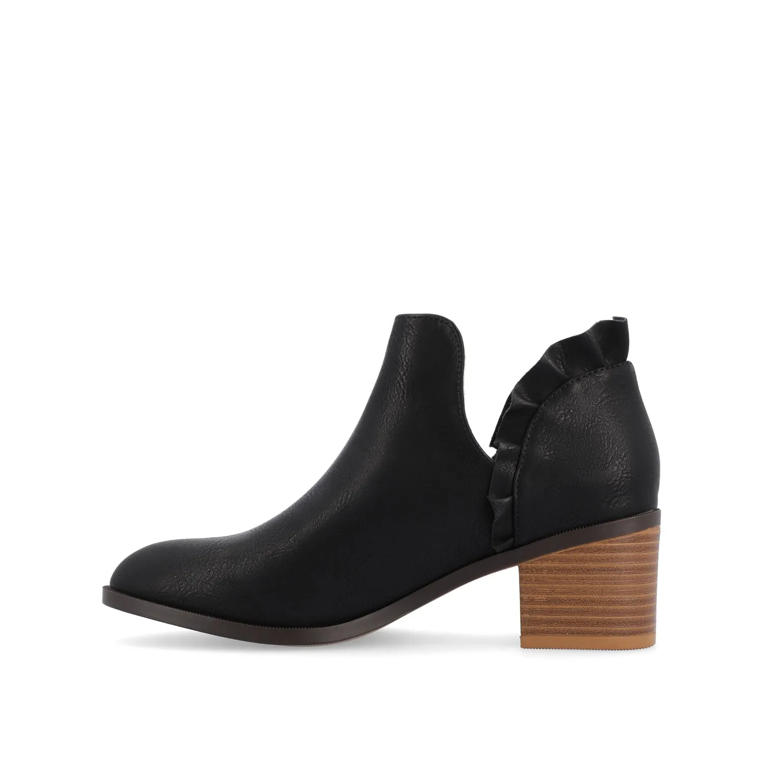 LENNIE BLOCK HEELED BOOTIES IN FAUX LEATHER wind block
