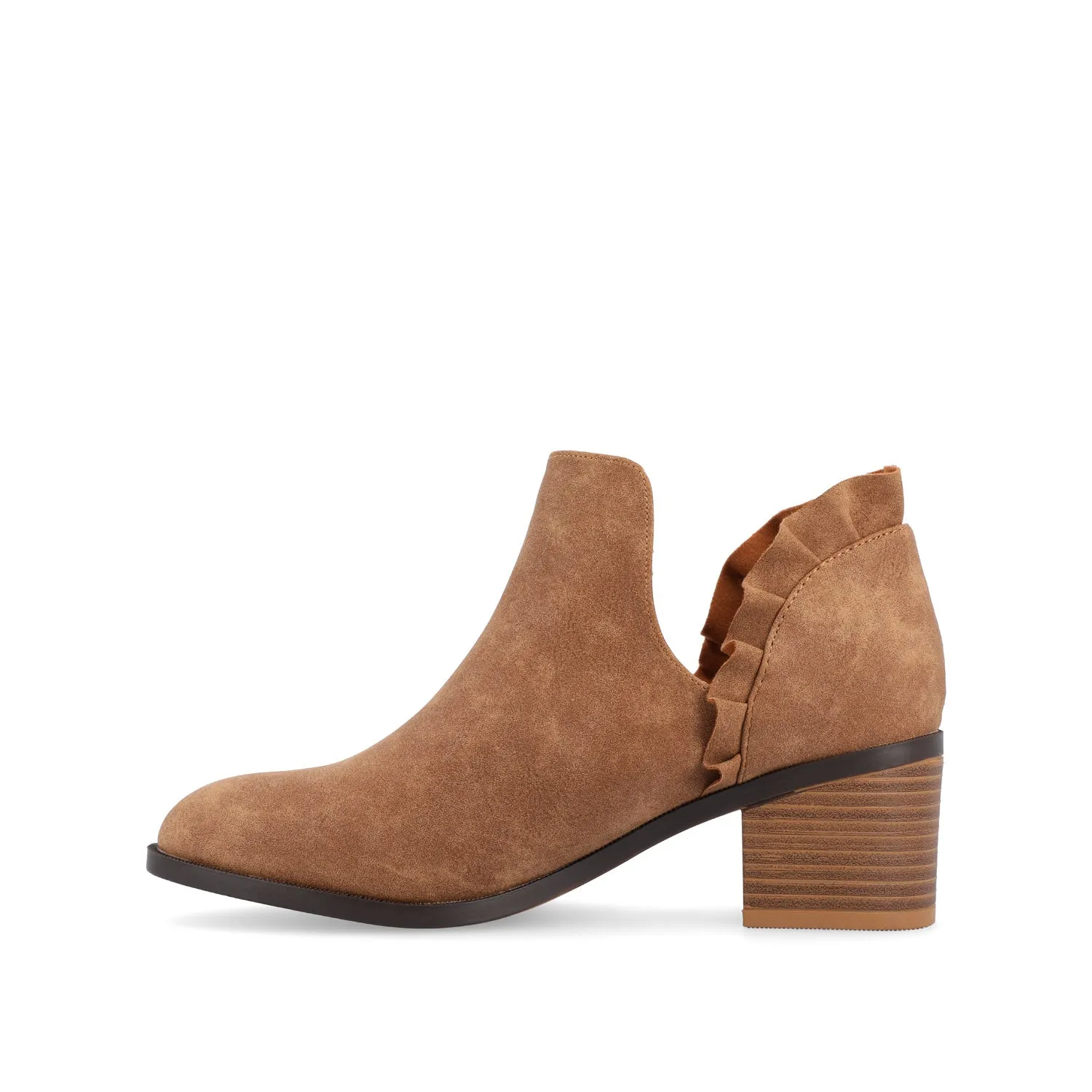 LENNIE BLOCK HEELED BOOTIES IN FAUX LEATHER wind block