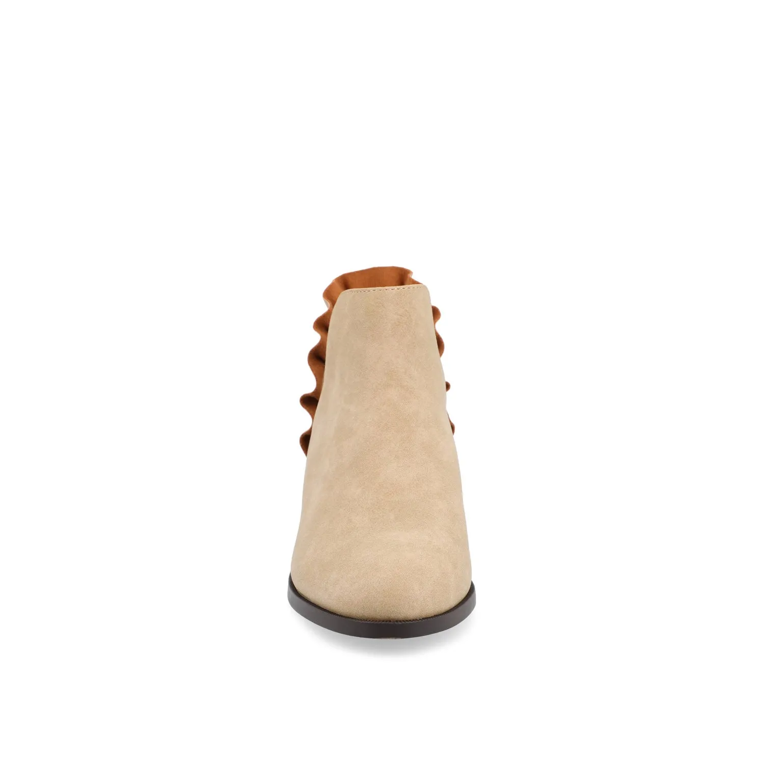 LENNIE BLOCK HEELED BOOTIES IN FAUX LEATHER wind block