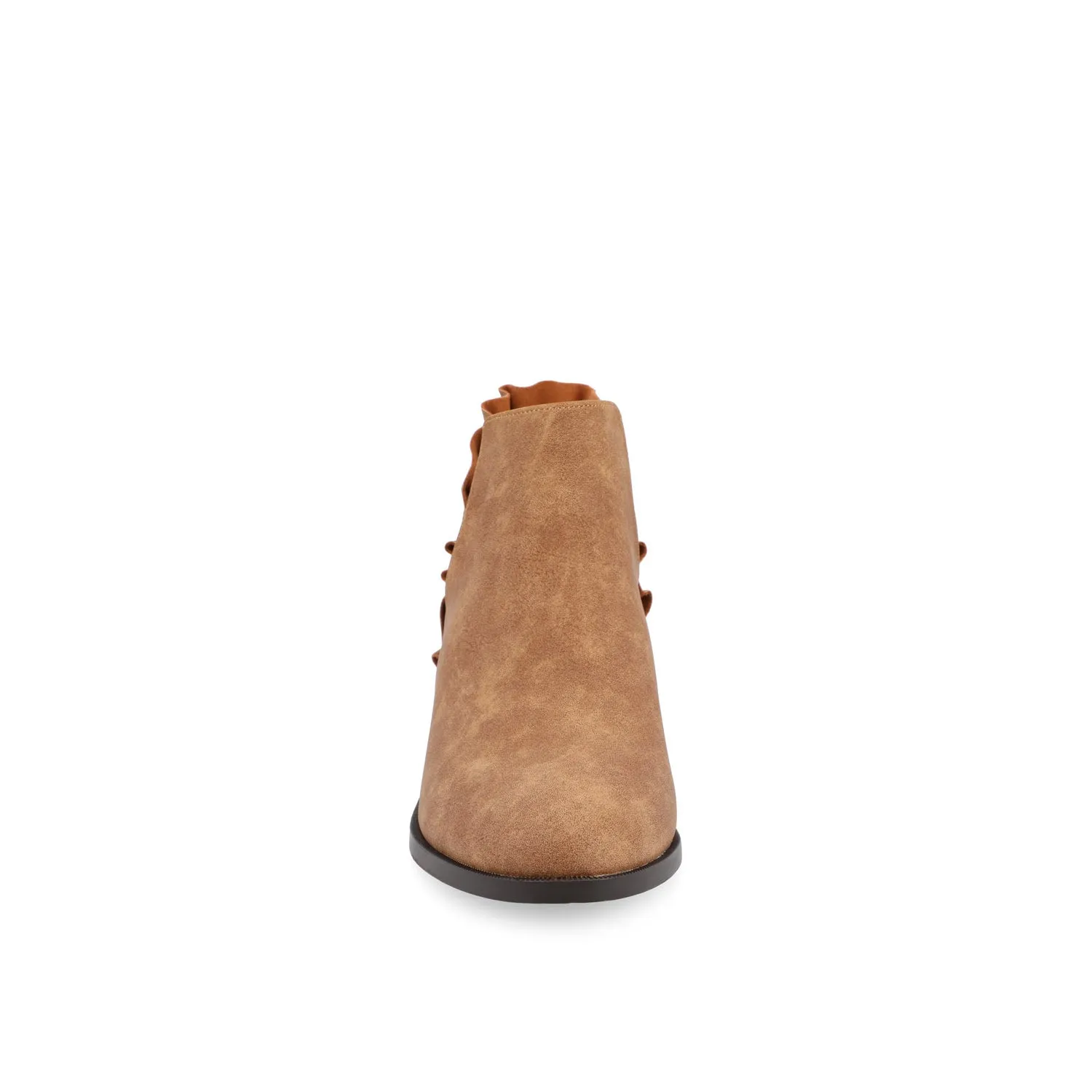 LENNIE BLOCK HEELED BOOTIES IN FAUX LEATHER wind block