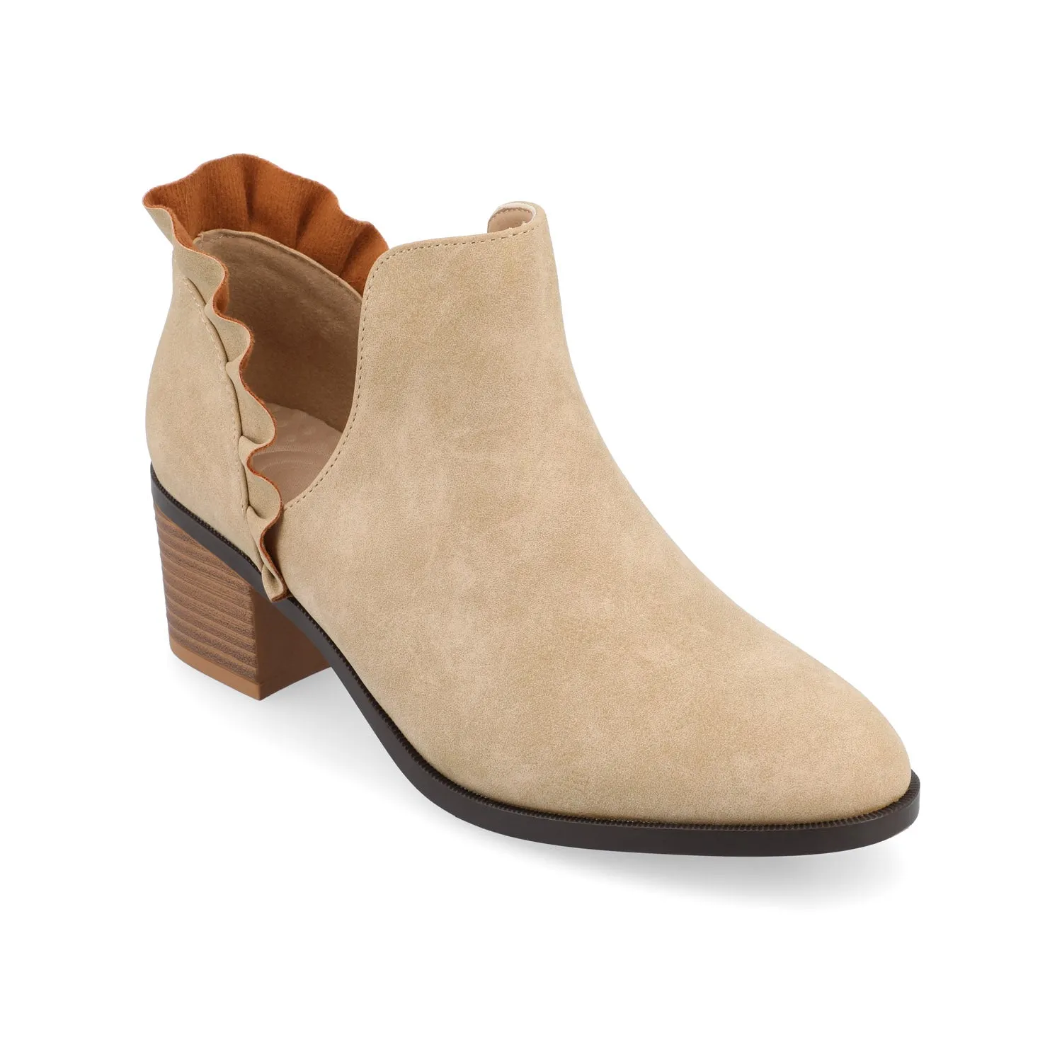 LENNIE BLOCK HEELED BOOTIES IN FAUX LEATHER wind block