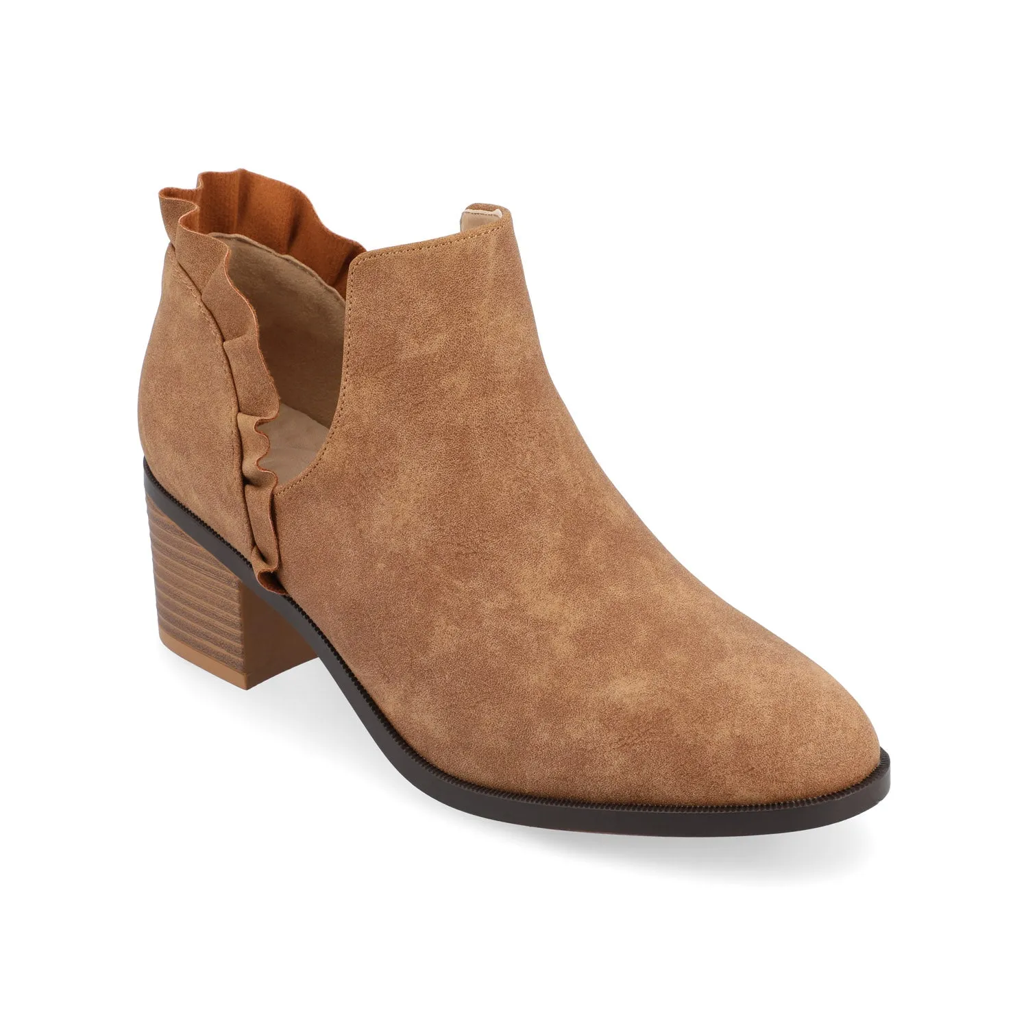LENNIE BLOCK HEELED BOOTIES IN FAUX LEATHER wind block