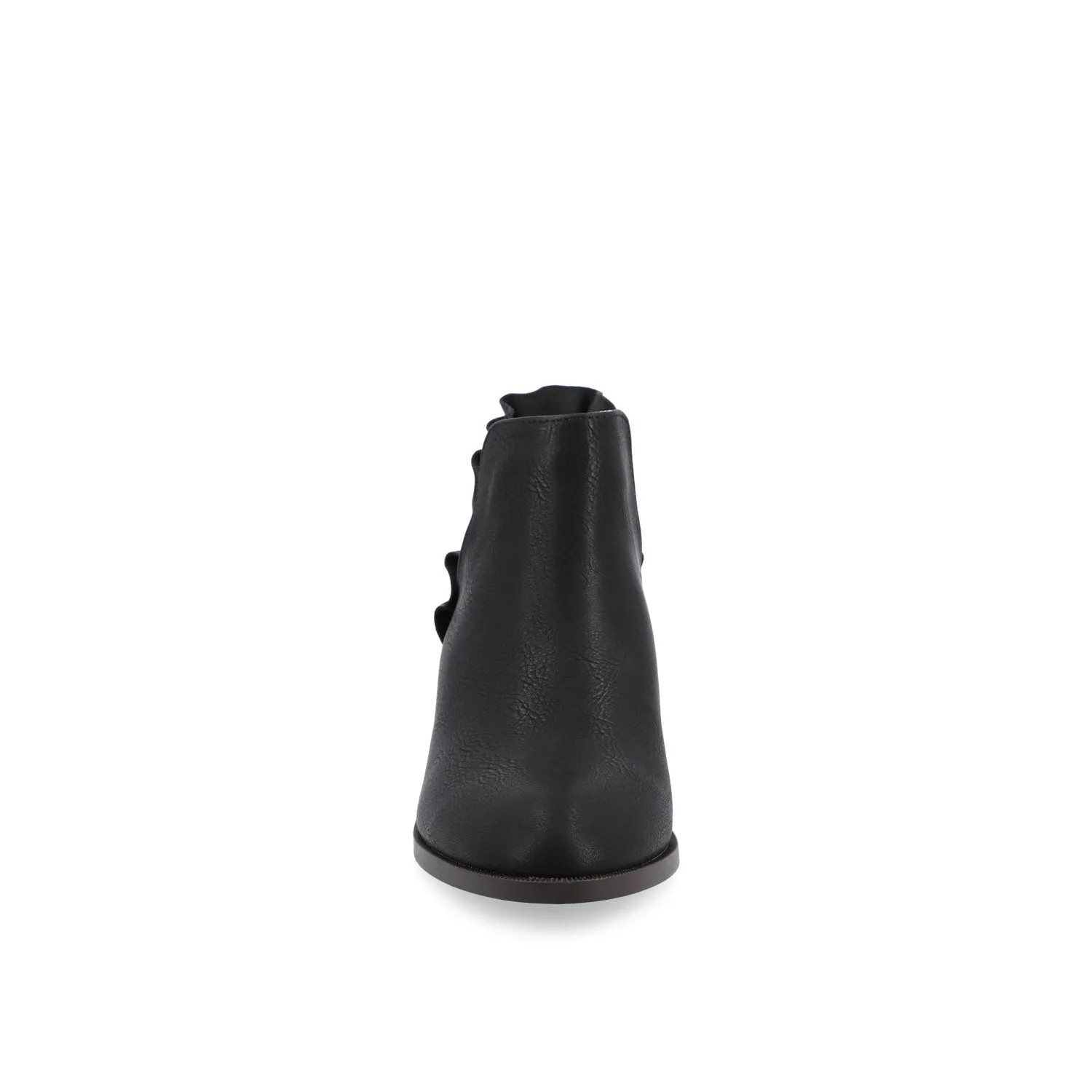 LENNIE BLOCK HEELED BOOTIES IN FAUX LEATHER wind block