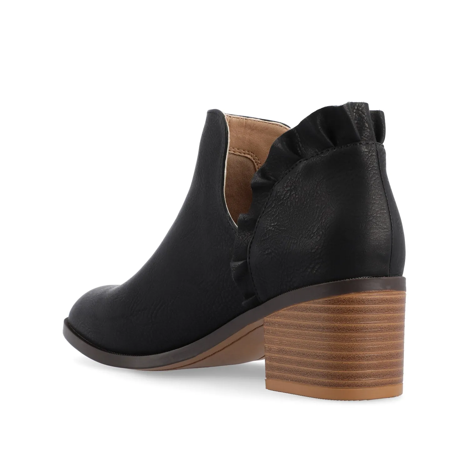 LENNIE BLOCK HEELED BOOTIES IN FAUX LEATHER wind block
