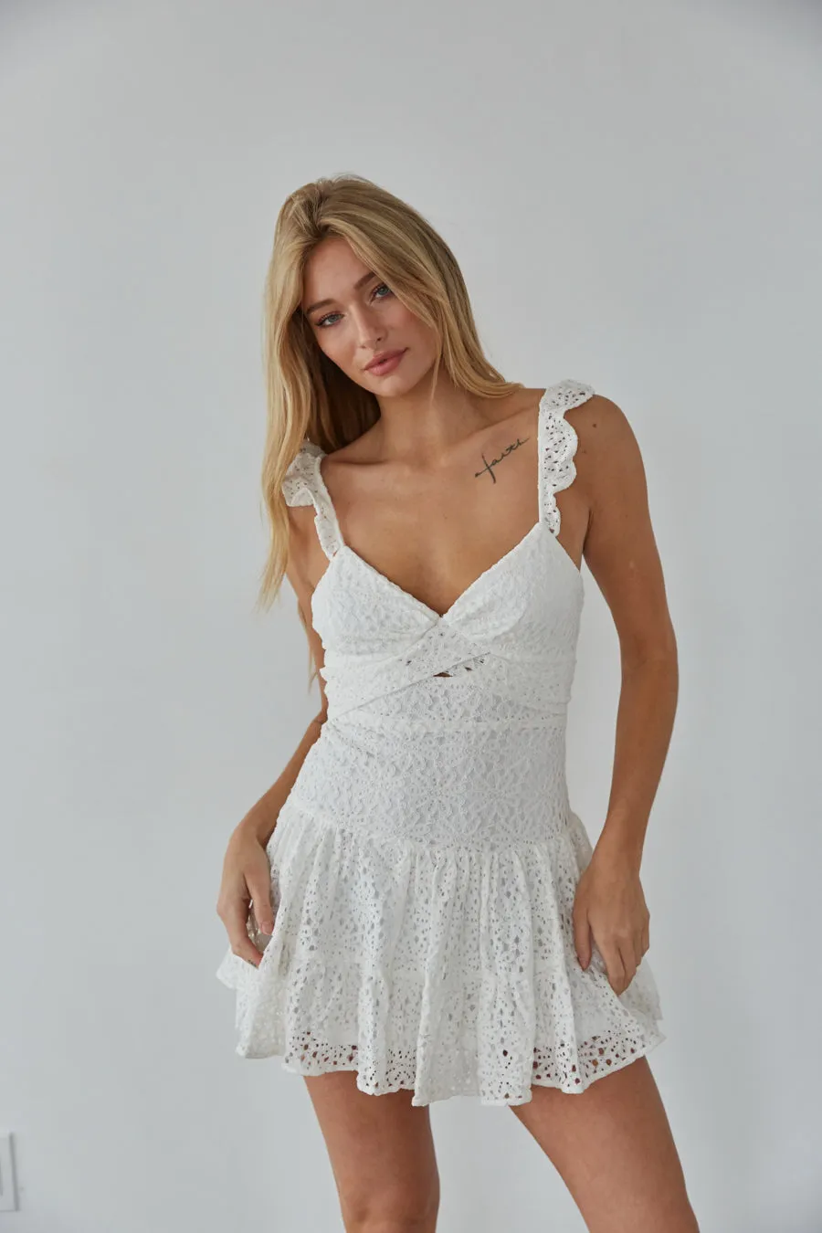 Liliana Lace Mini Dress office clean