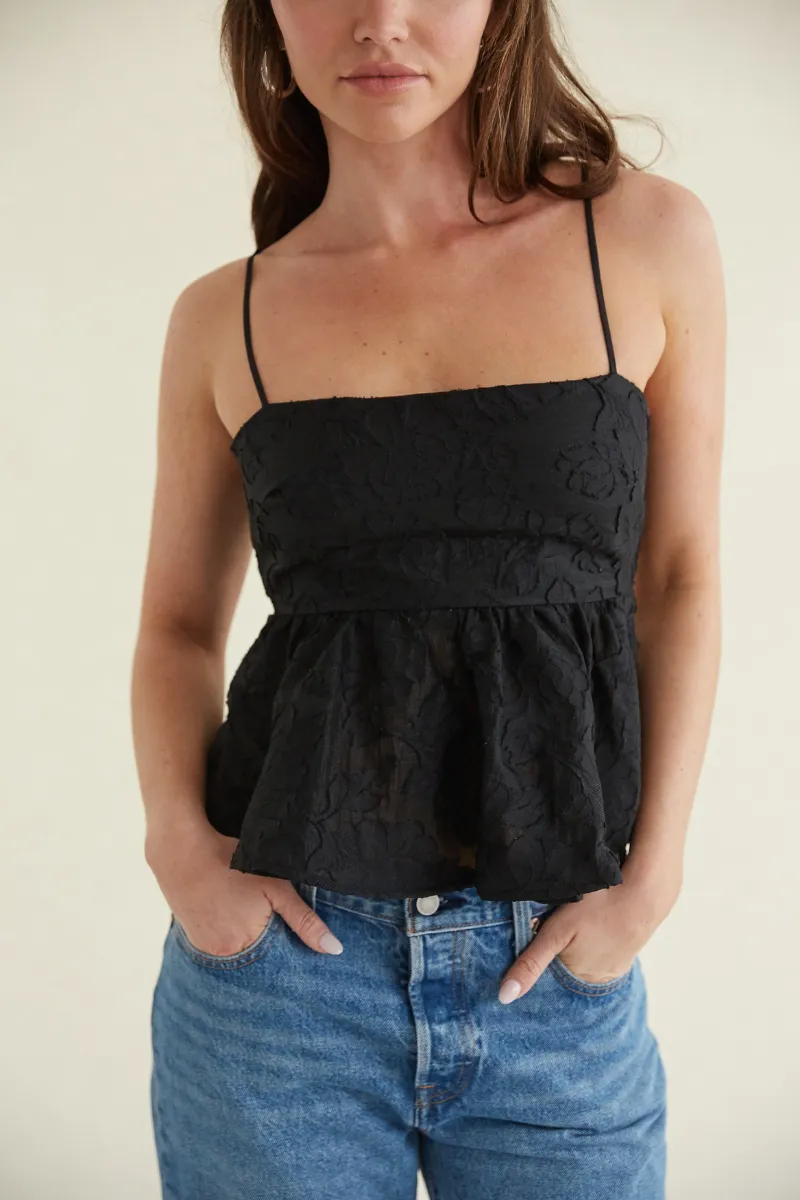 Lilly Floral Peplum Crop Top olive air