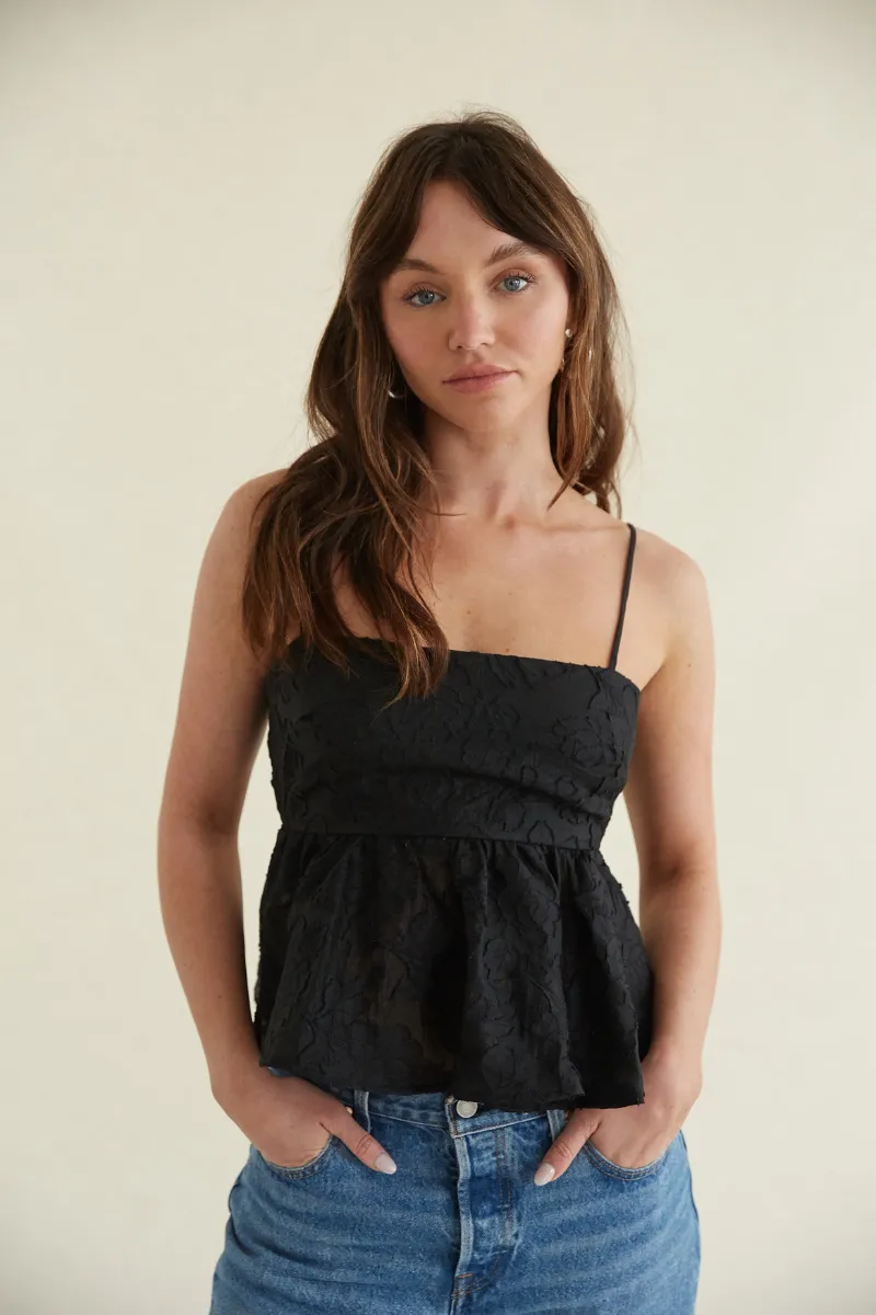 Lilly Floral Peplum Crop Top olive air