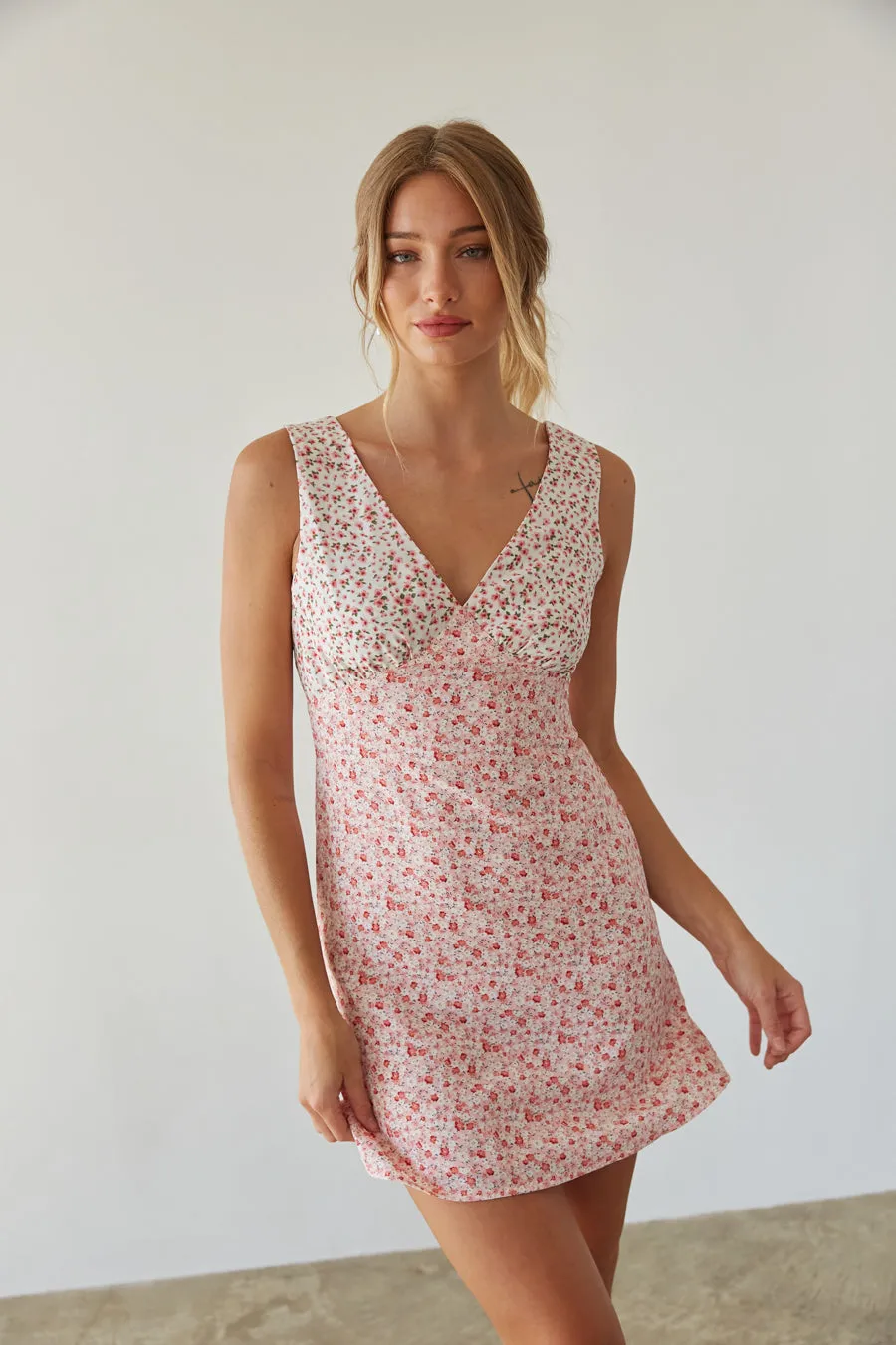 Lisette Floral Mini Dress euro edge