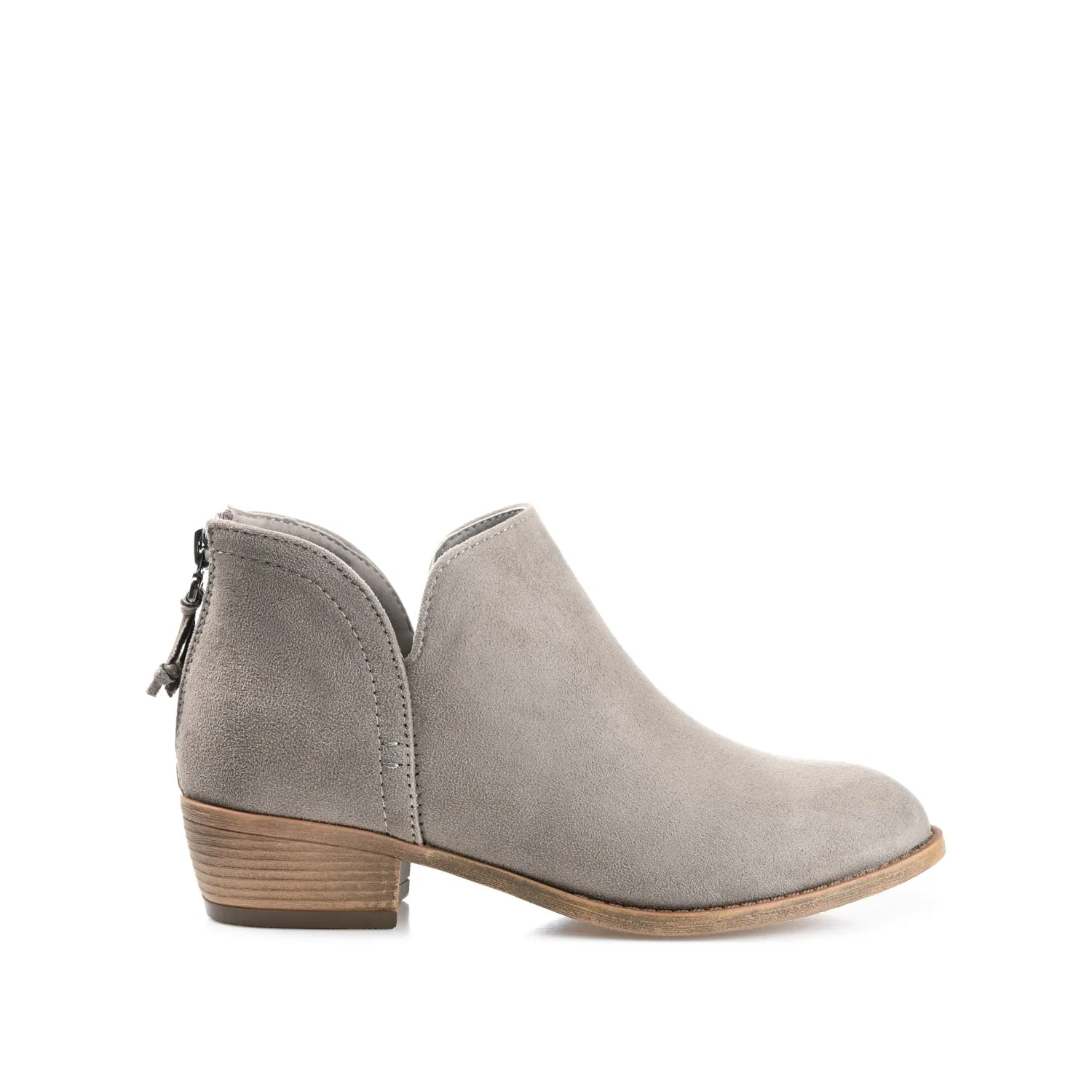 LIVVY ZIP-UP BOOTIES IN FAUX SUEDE autumn street