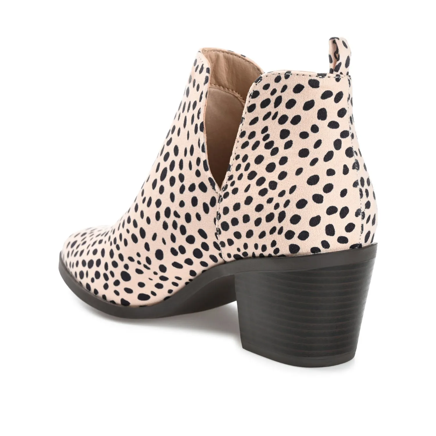 LOLA BLOCK HEELED BOOTIES IN FAUX LEATHER grip sole