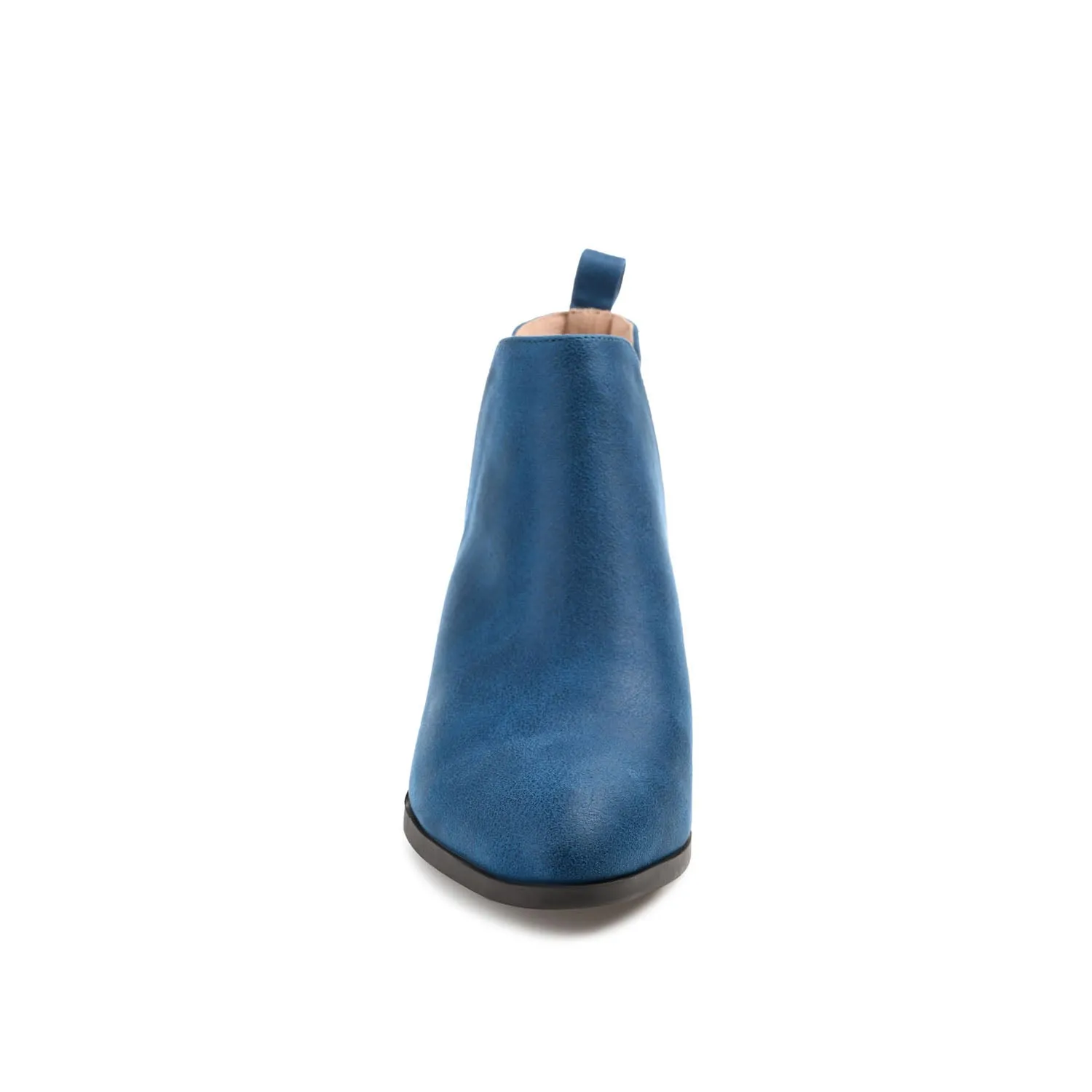 LOLA BLOCK HEELED BOOTIES IN FAUX LEATHER grip sole