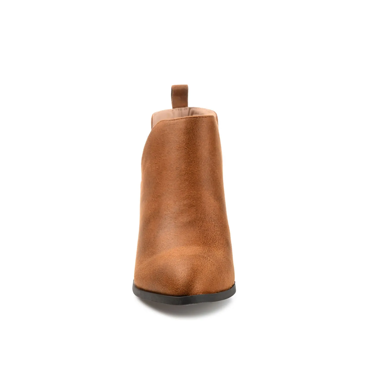 LOLA BLOCK HEELED BOOTIES IN FAUX LEATHER grip sole