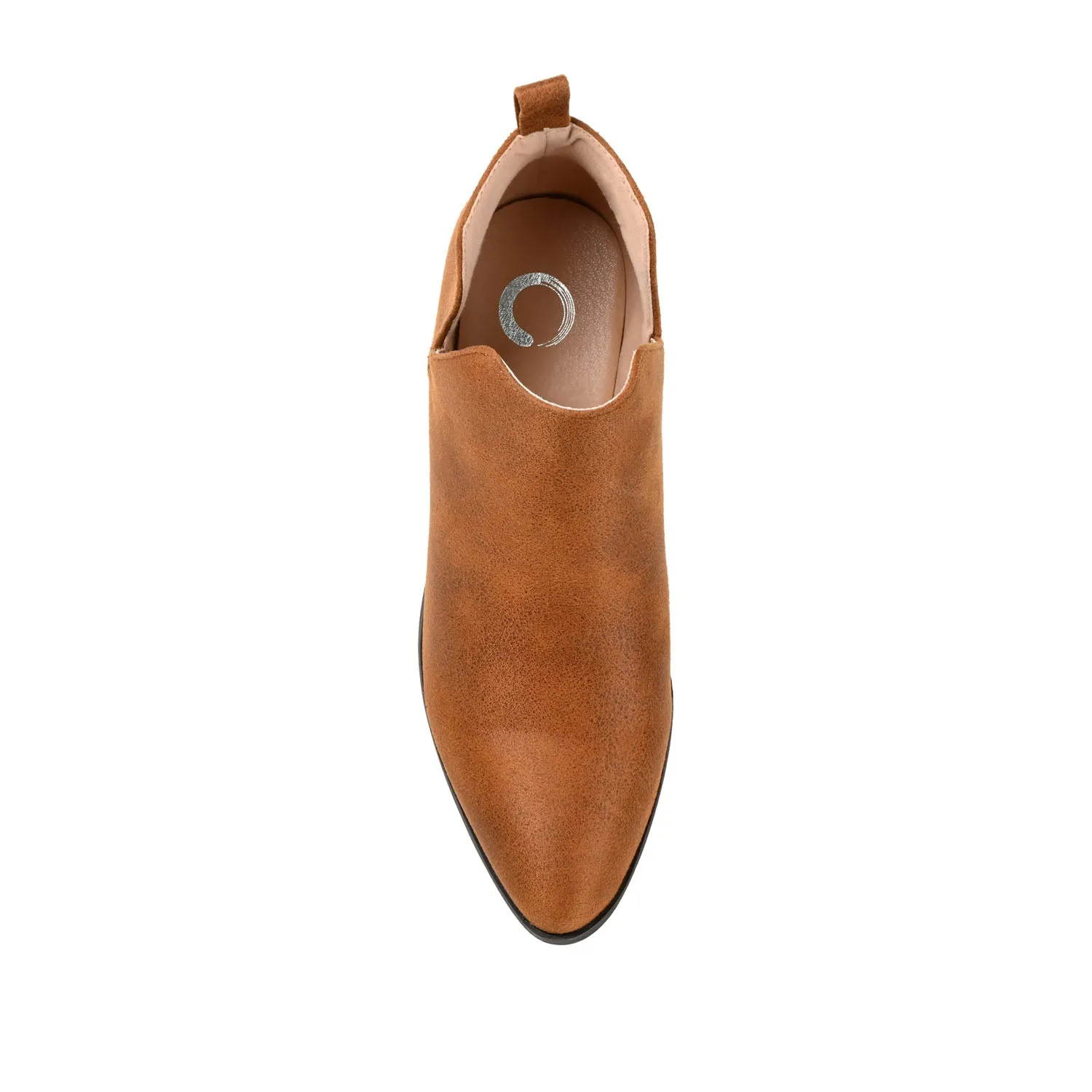 LOLA BLOCK HEELED BOOTIES IN FAUX LEATHER grip sole