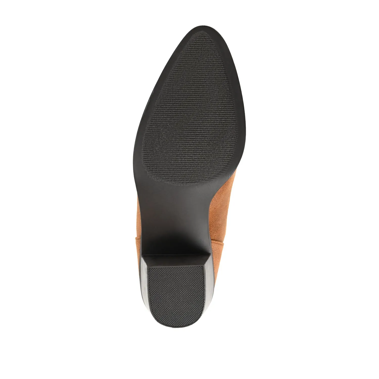 LOLA BLOCK HEELED BOOTIES IN FAUX LEATHER grip sole