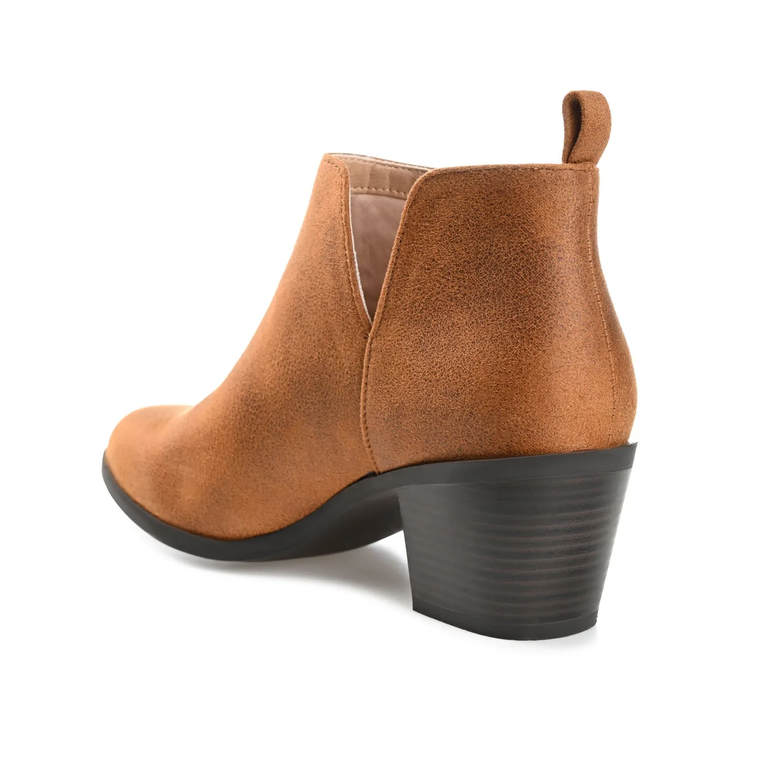 LOLA BLOCK HEELED BOOTIES IN FAUX LEATHER grip sole