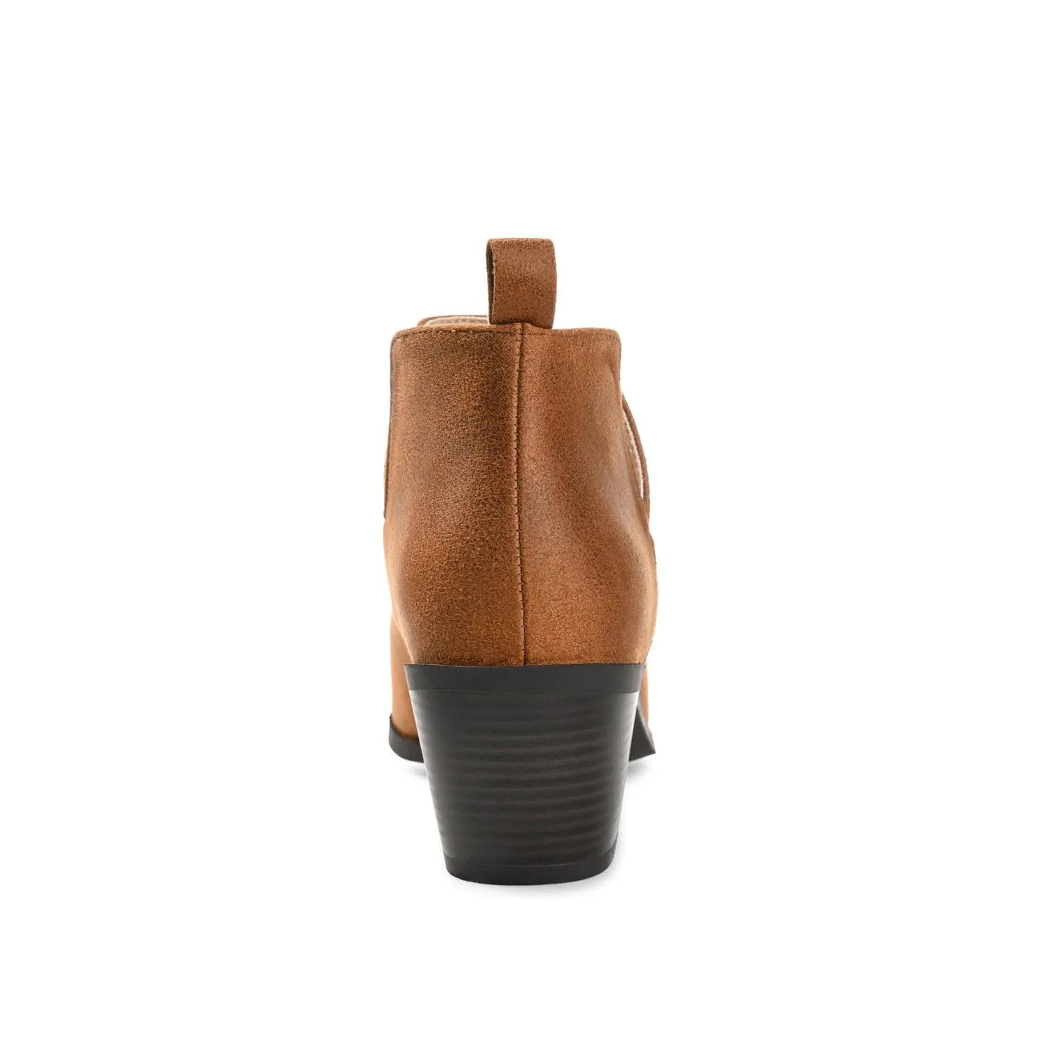LOLA BLOCK HEELED BOOTIES IN FAUX LEATHER grip sole