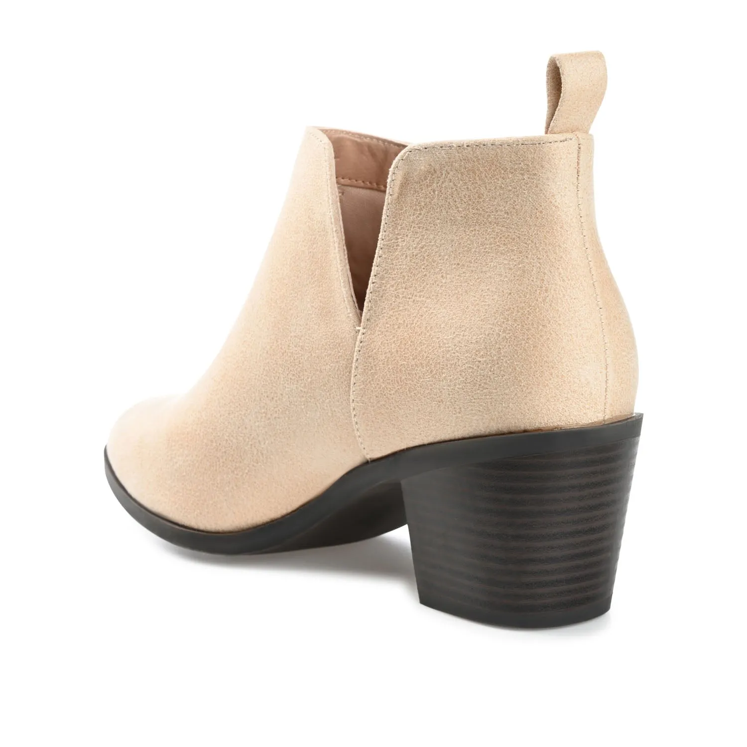 LOLA BLOCK HEELED BOOTIES IN FAUX LEATHER grip sole
